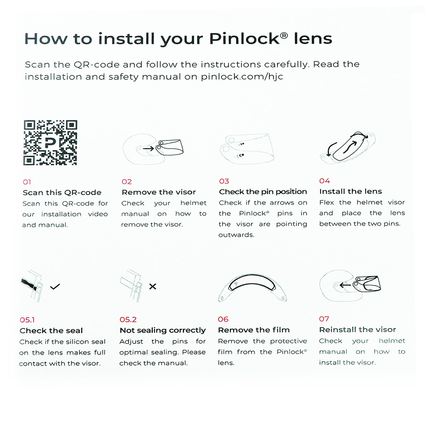 HJC Helmet Pinlock Sparepart HJ-40 for Rpha 71 (Clear)