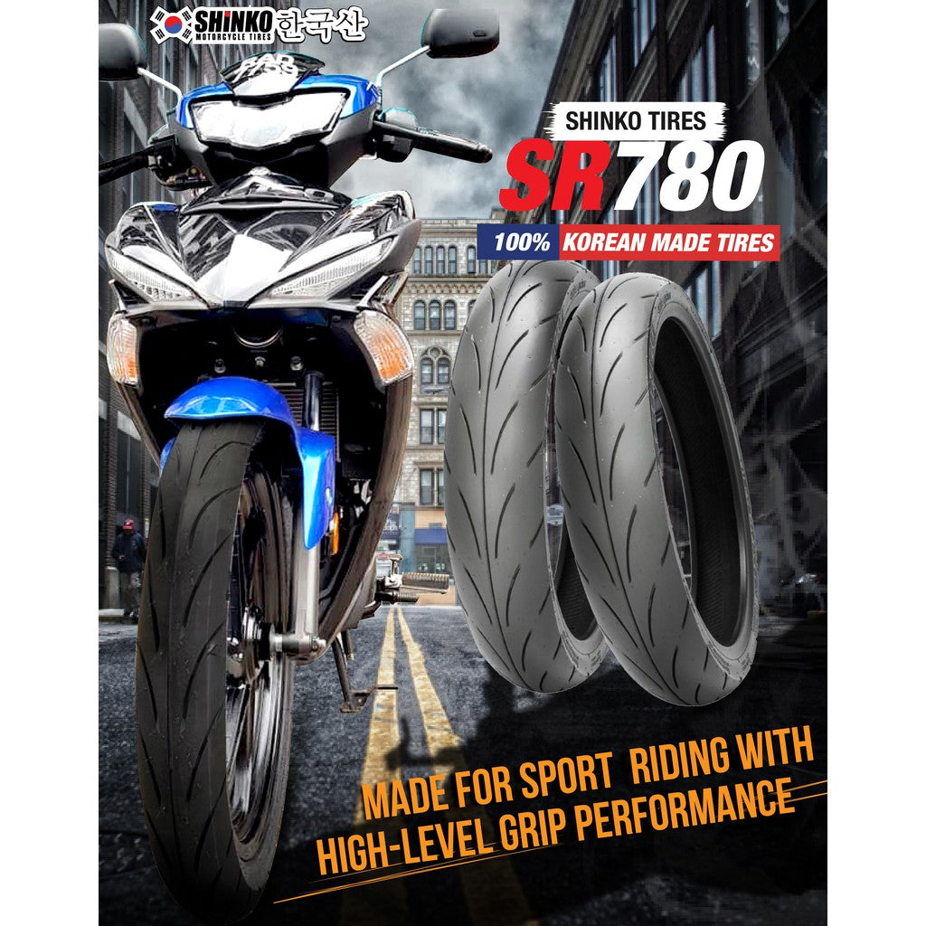 CLEARANCE Shinko Korea Tire Tyre Tayar  SR780 (70/90-17) (80/90-17) (90/80-17) (100/80-17) (110/70-17) FAST SHIPPING