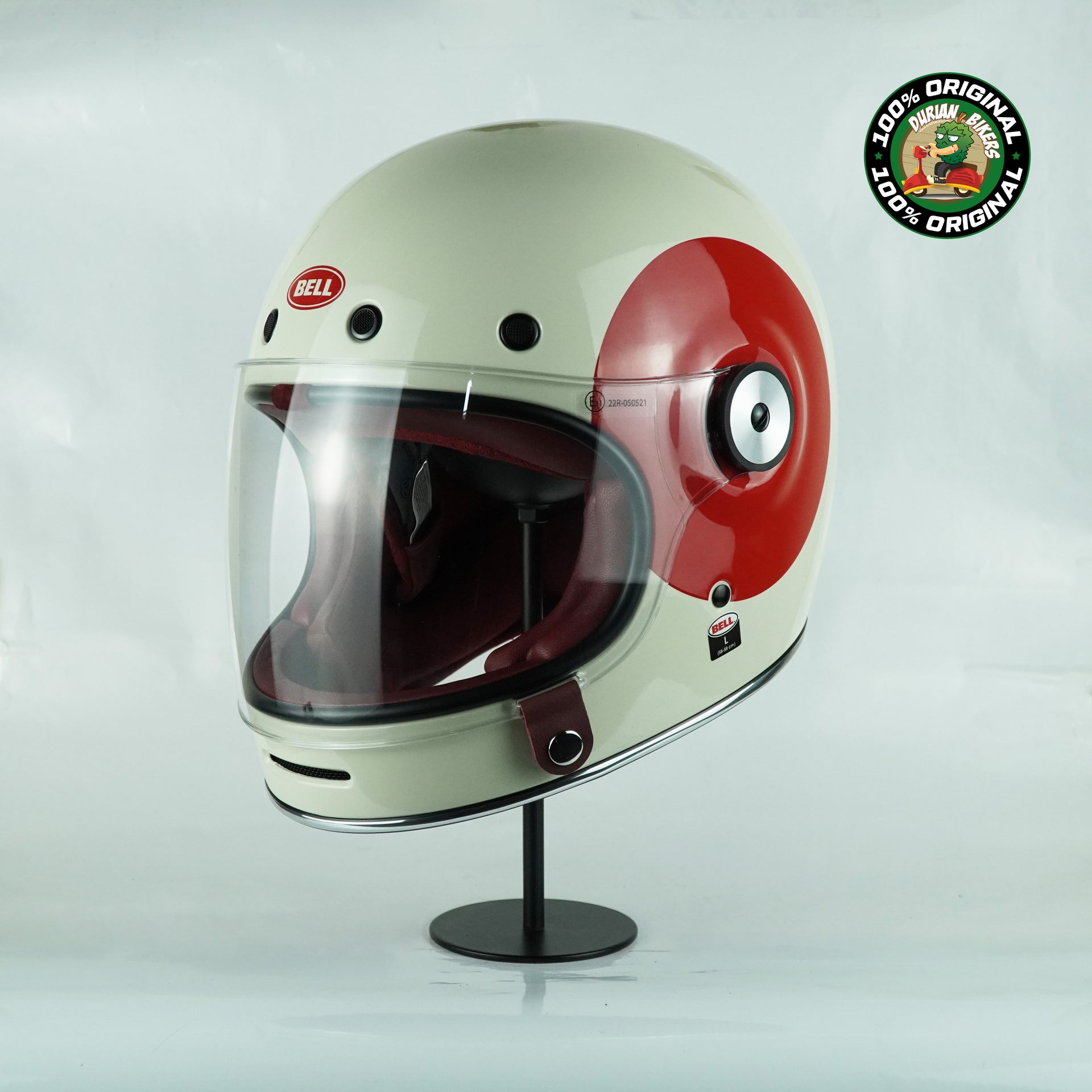 Bell Helmet Bullitt SE (TT Gloss Vintage White/Ox Blood) – Durian Bikers