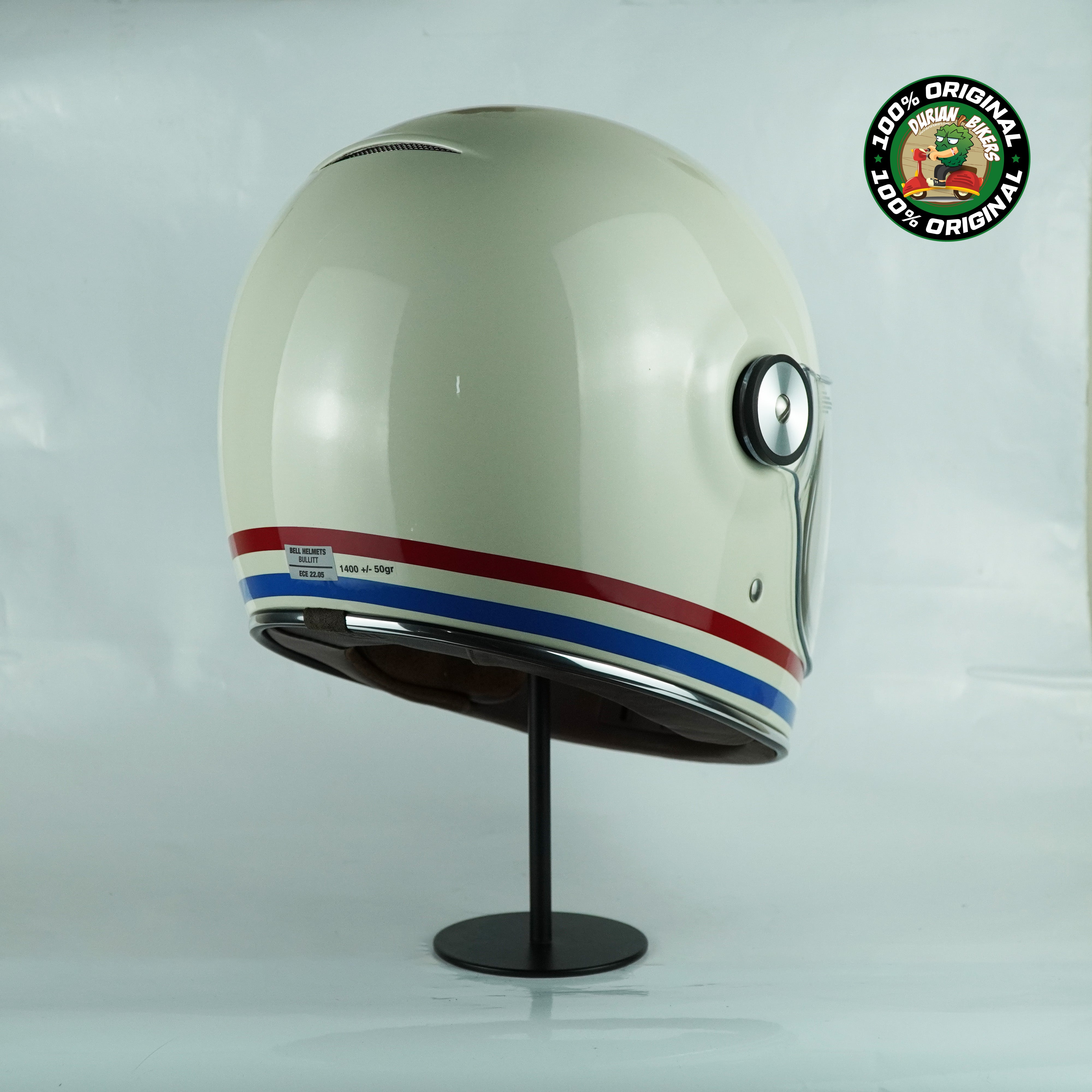 Bell Helmet Bullitt SE (Stripes Gloss Pearl White/OxBlood/Blue) – Durian  Bikers