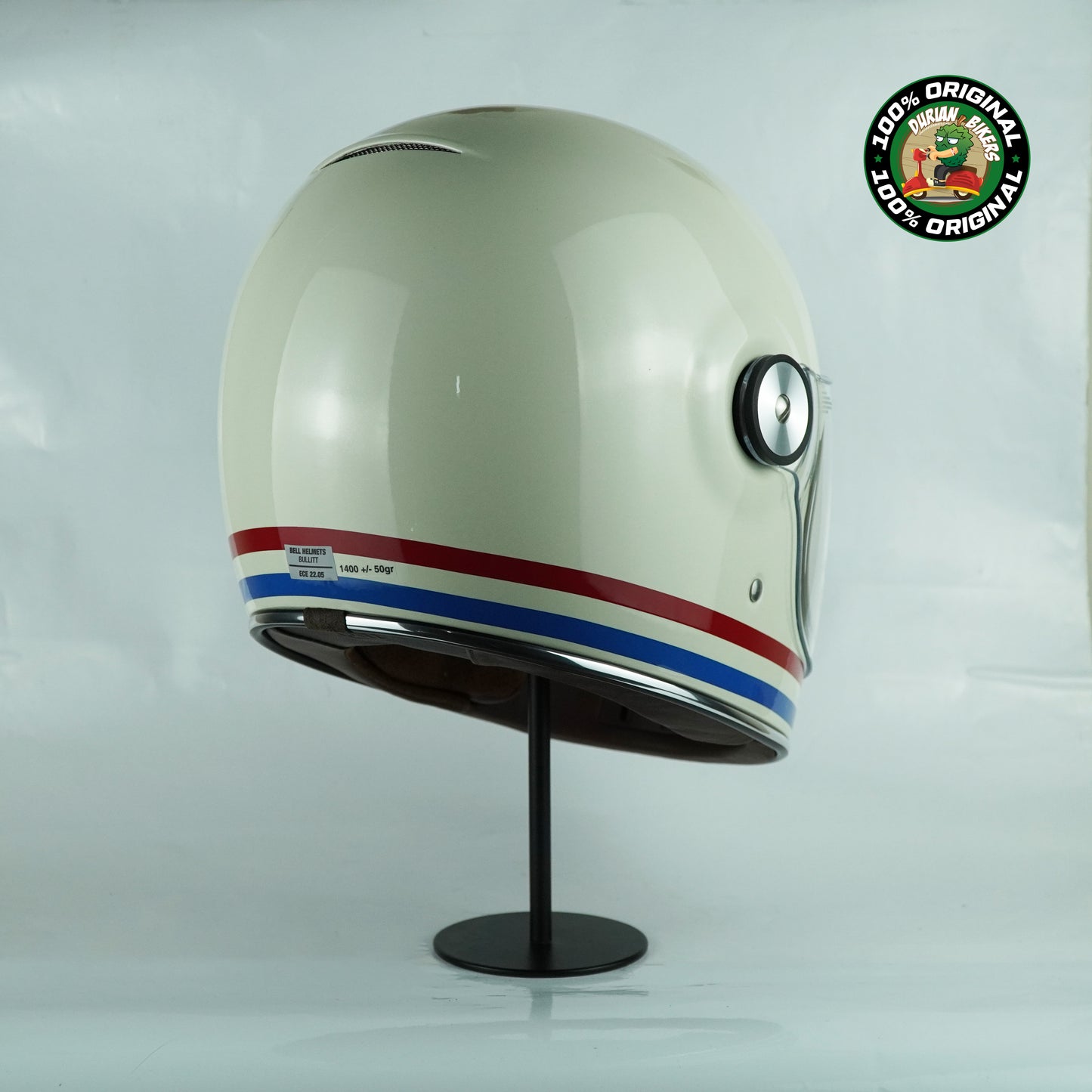 Bell Helmet Bullitt SE (Stripes Gloss Pearl White/OxBlood/Blue)