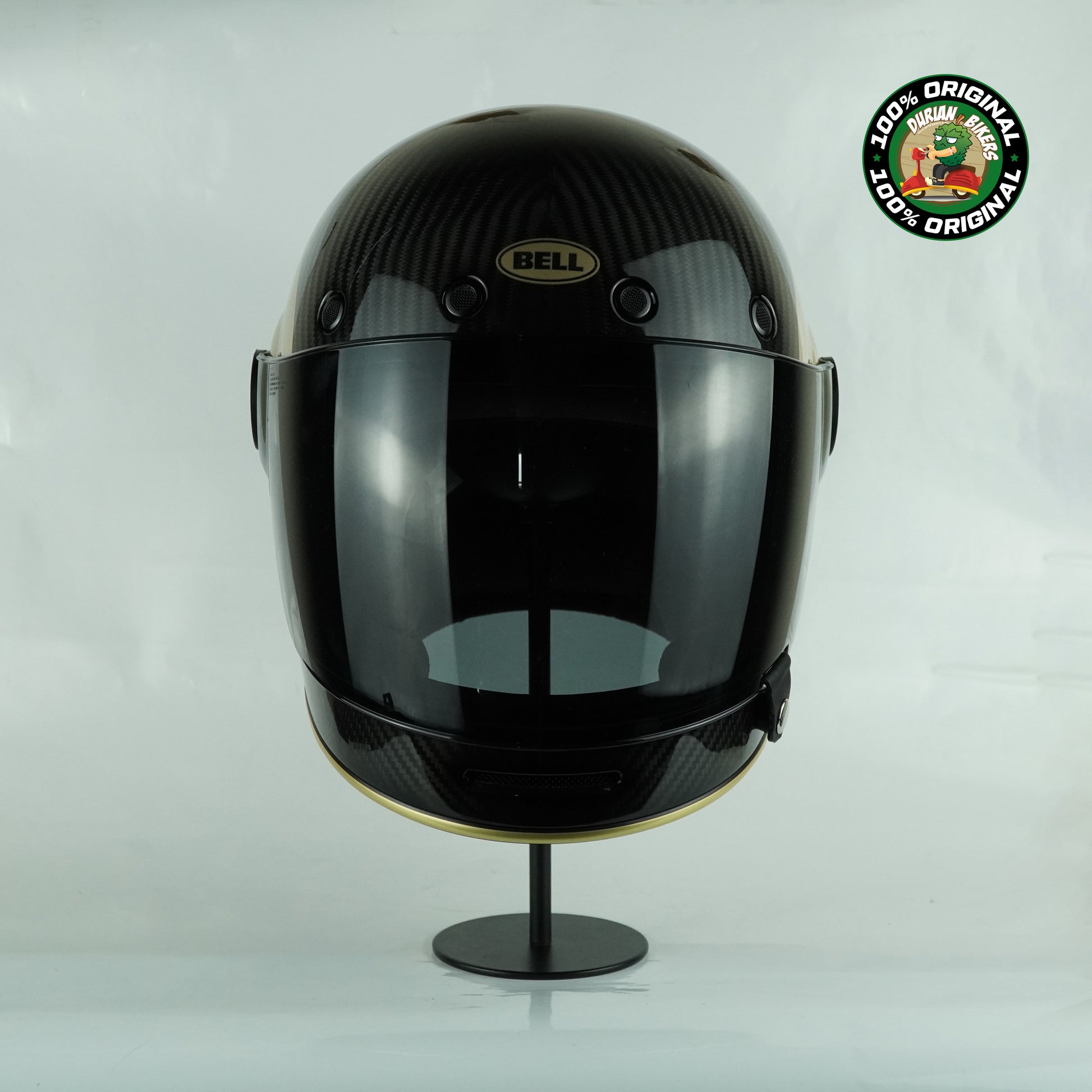 bell bullitt unisex-adult full face street helmet solid black Bell Helmet Bullitt Carbon (TT Gloss Black/Gold) – Durian Bikers