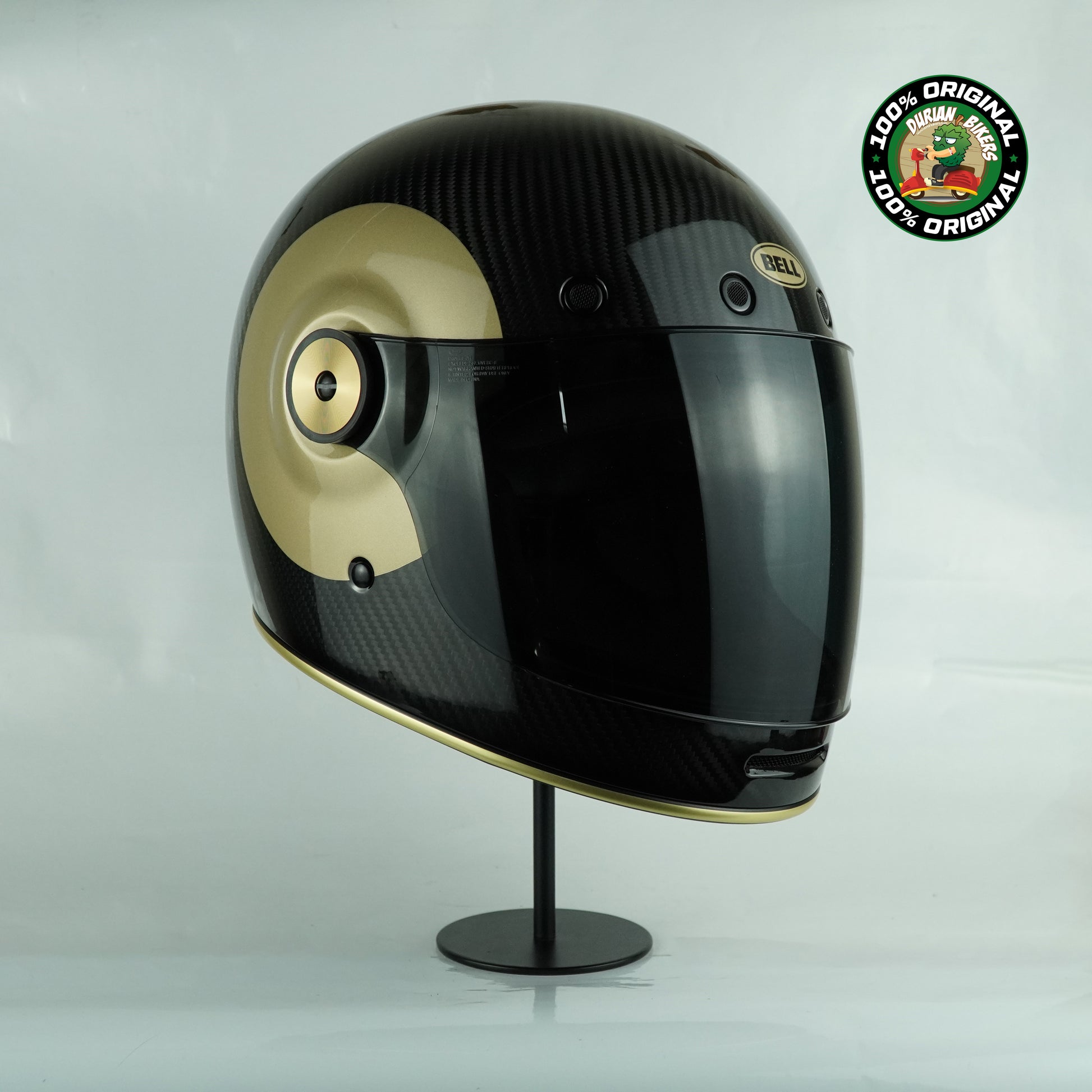 bell bullit helmet gloss black inside images Bell Helmet Bullitt Carbon (TT Gloss Black/Gold) – Durian Bikers