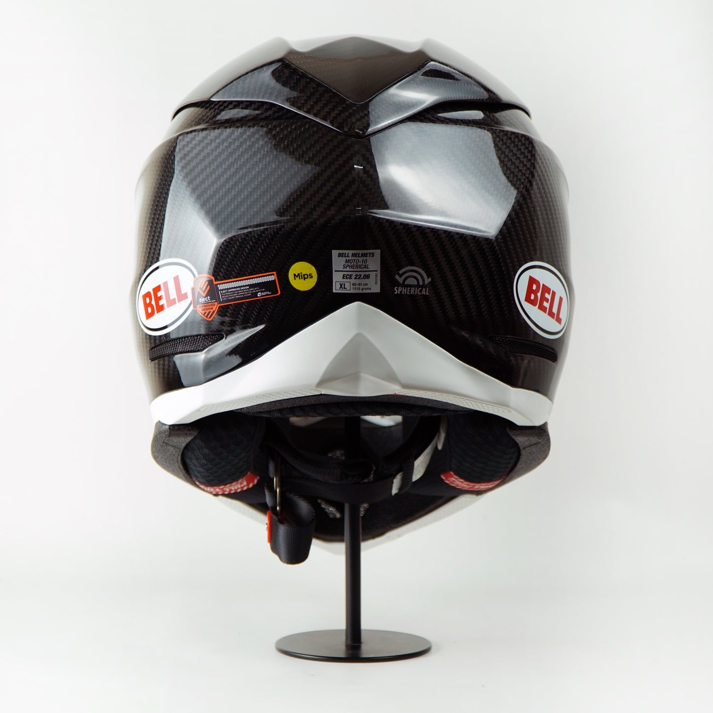 Bell Helmet Moto-10 Spherical (Carbon Gloss Black/White) – Durian Bikers