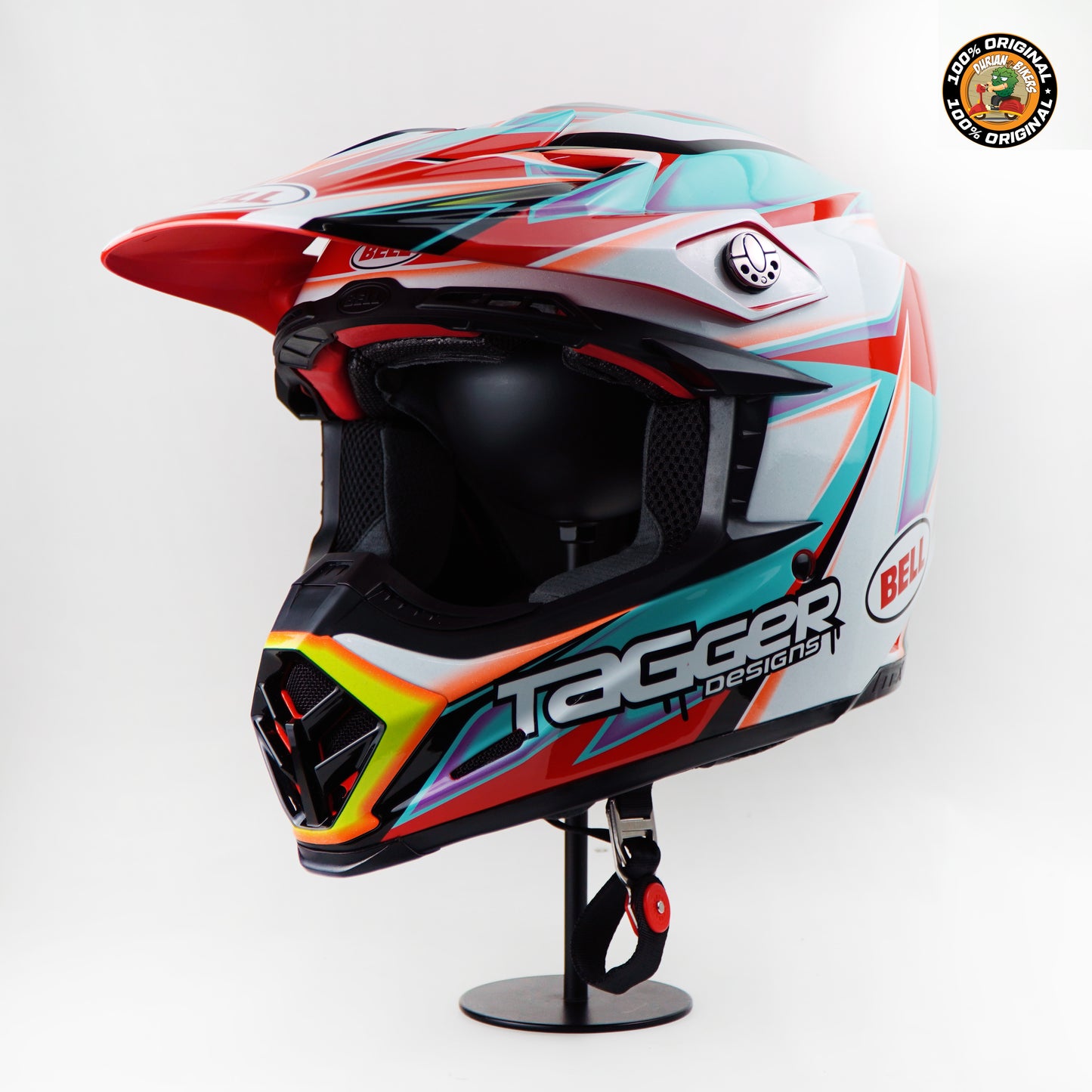 bell 2015 moto-9 carbon flex tagger rekluse helmet Bell Helmet Moto-9S Flex (Tagger Edge White) – Durian Bikers
