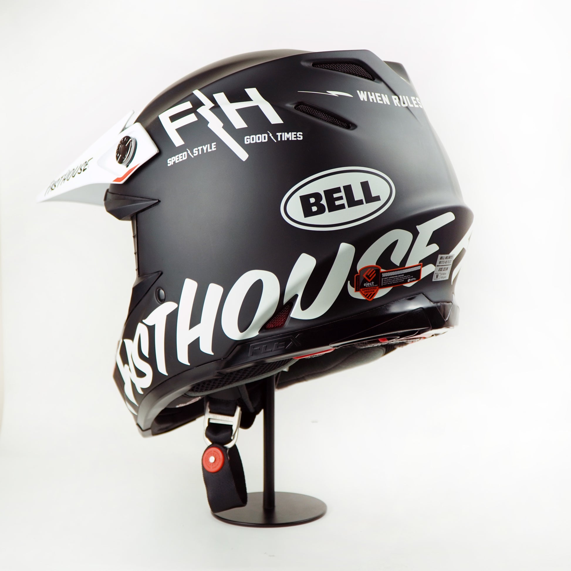 bell good times helmet Bell Helmet Moto-9S Flex (FH Flex Crew Matte Black/White) – Durian Bikers