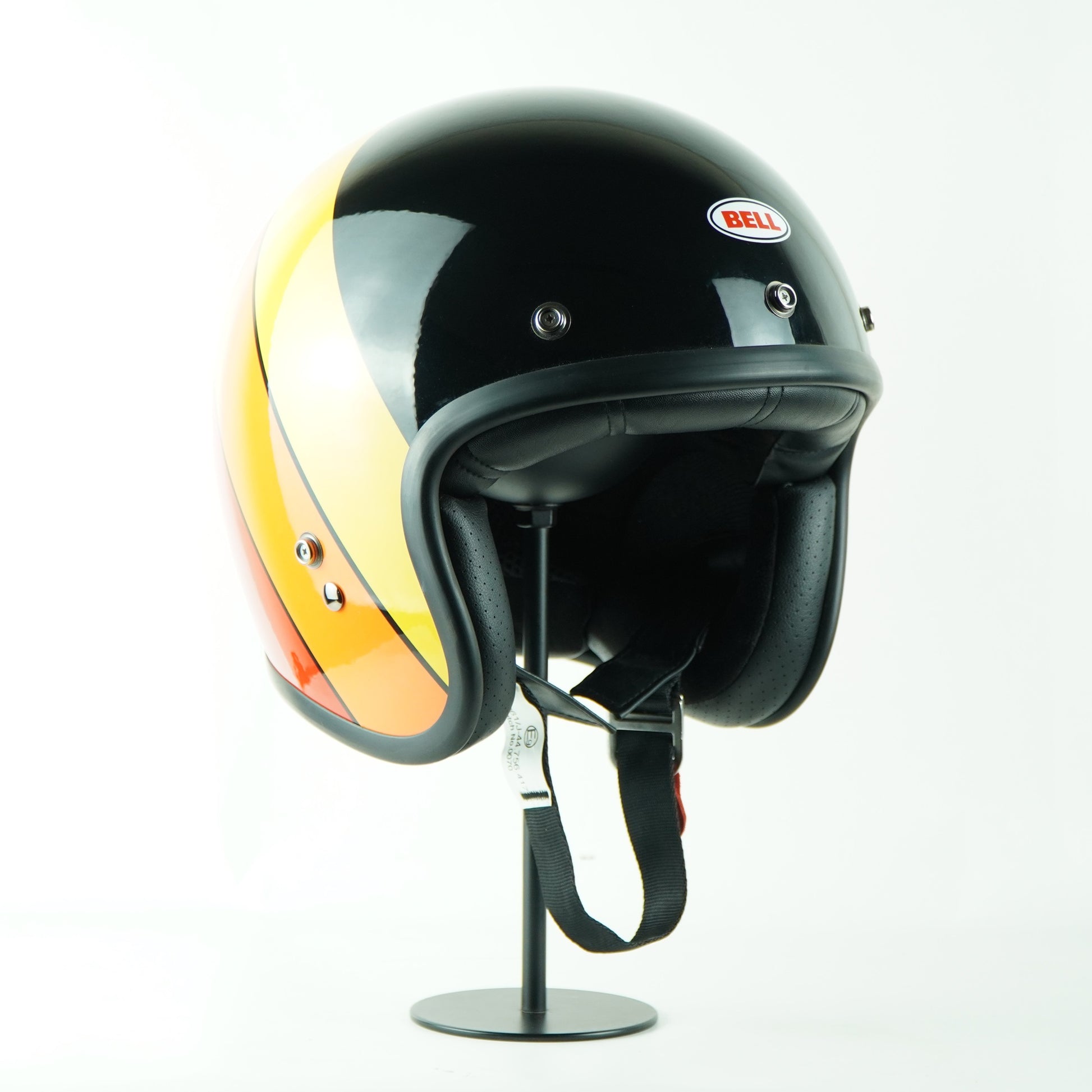 bell 500 helmet orange Bell Helmet Custom 500 (Riff Gloss Black/Yellow/Orange/Red) – Durian Bikers