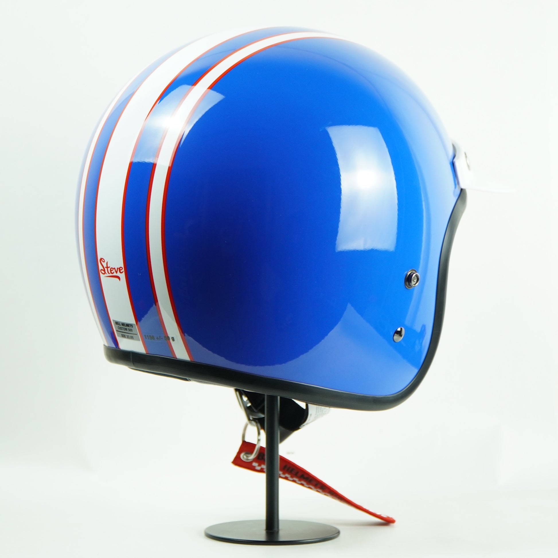 bell custom 500 helmet retro blue Bell Helmet Custom 500 (Six Day SMQ Blue/White) – Durian Bikers