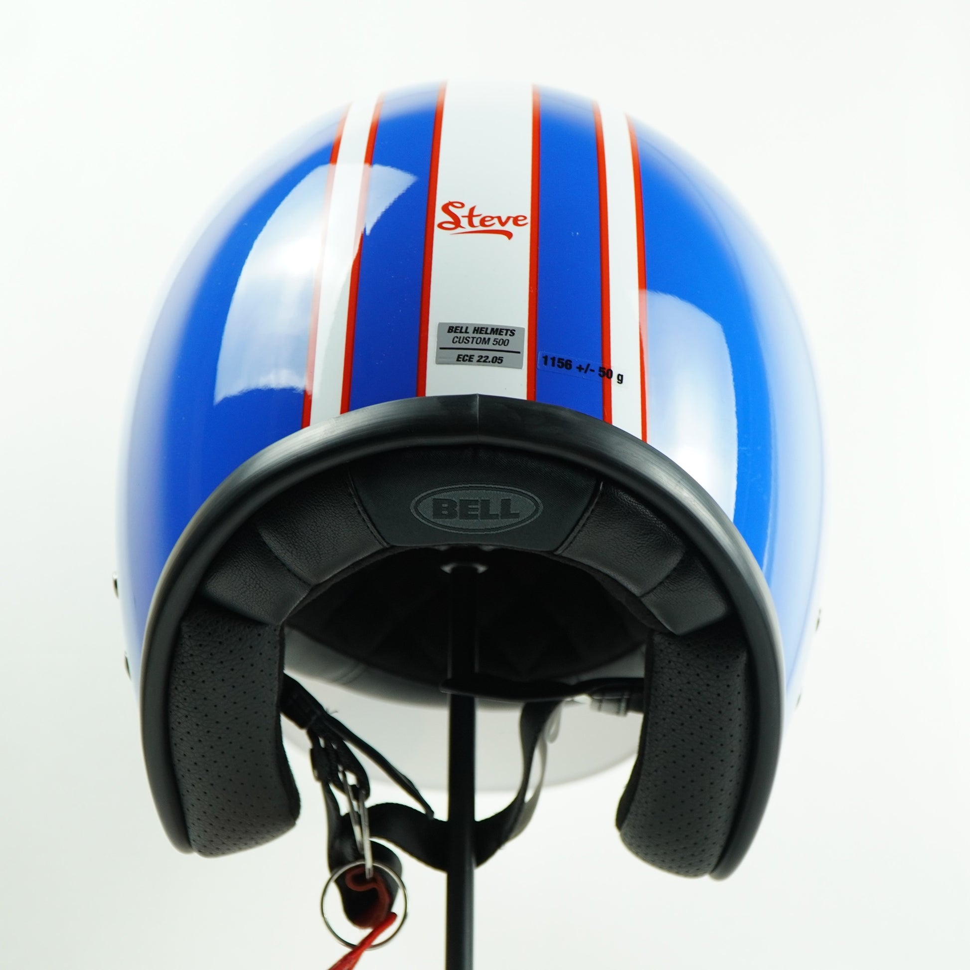 bell custom 500 helmet retro blue Bell Helmet Custom 500 (Six Day SMQ Blue/White) – Durian Bikers