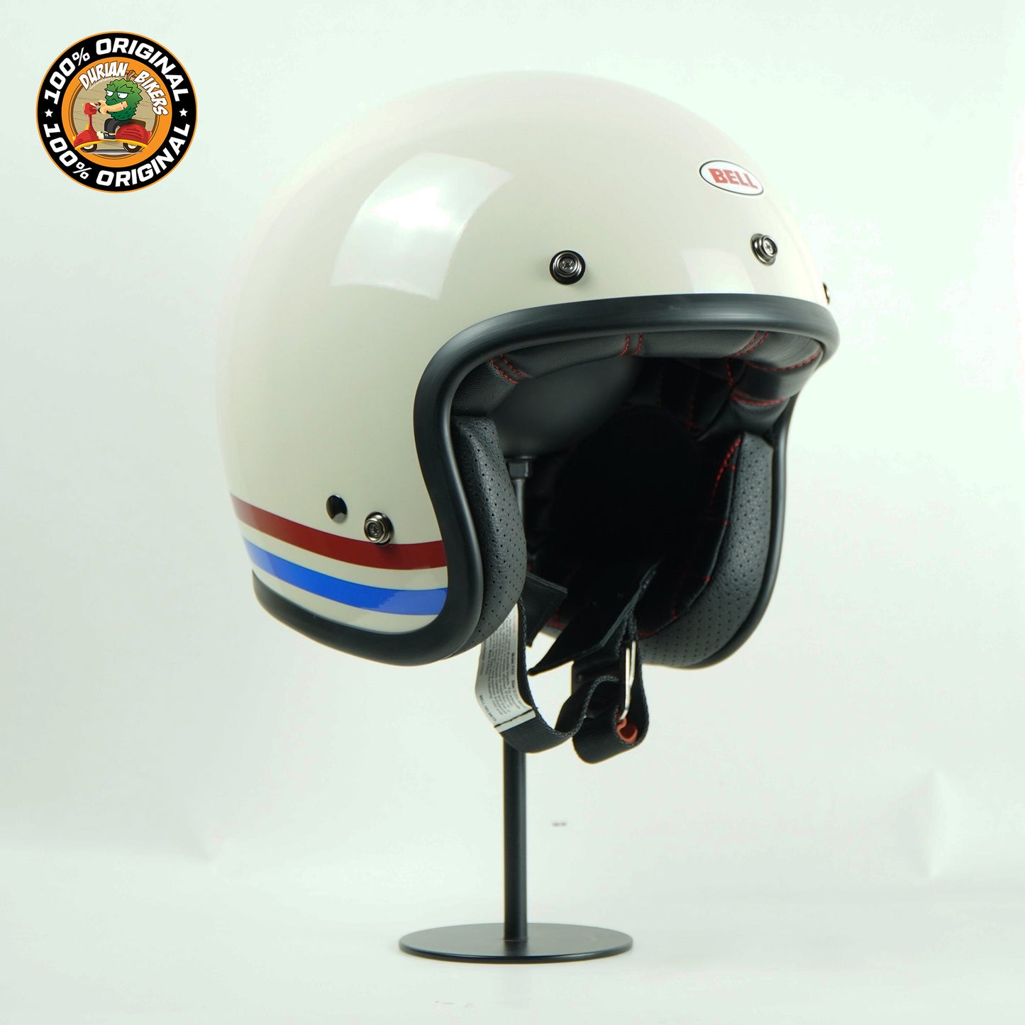 Bell Helmet Custom 500 (Stripes Pearl White)