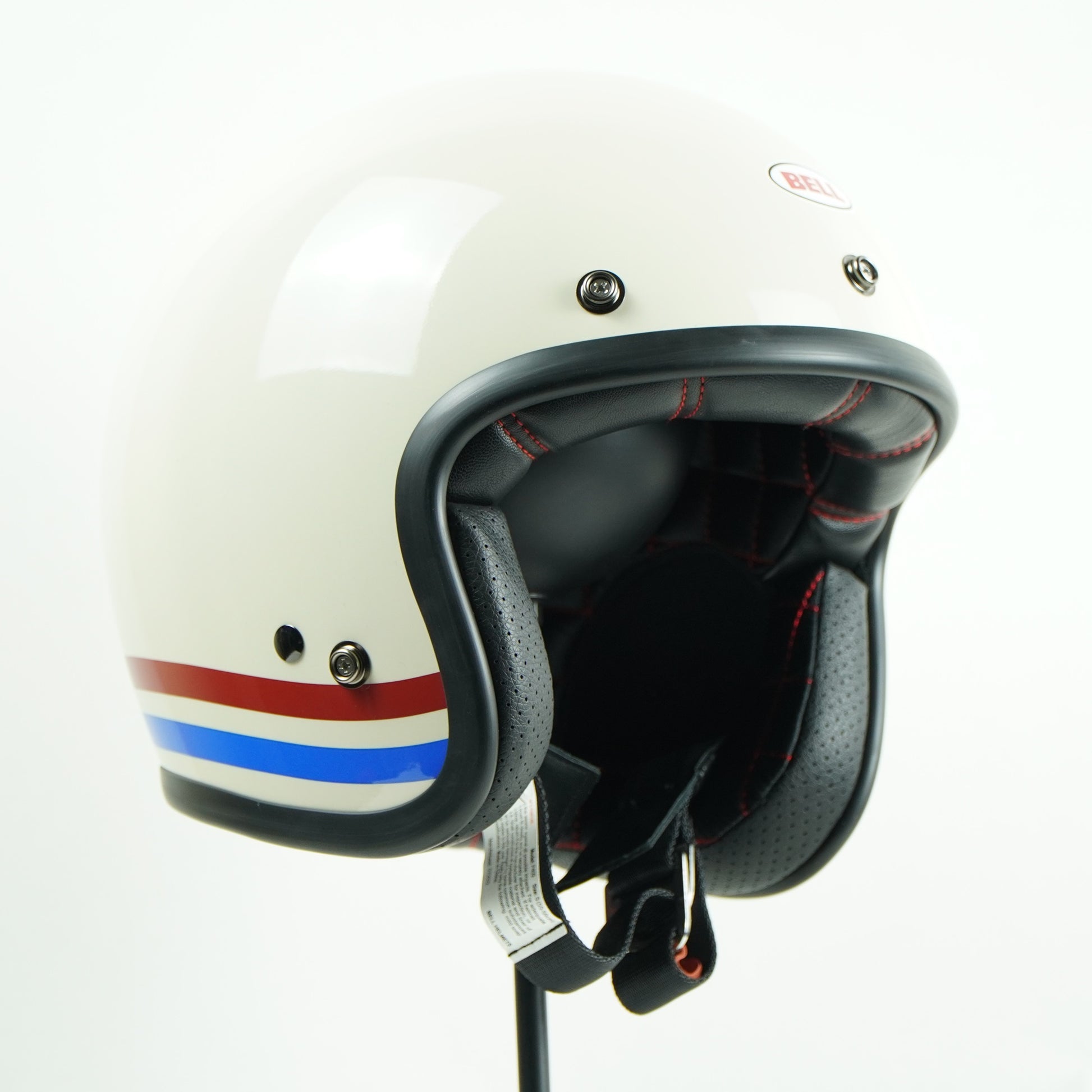 bell helmet 500 Bell Helmet Custom 500 (Stripes Pearl White) – Durian Bikers