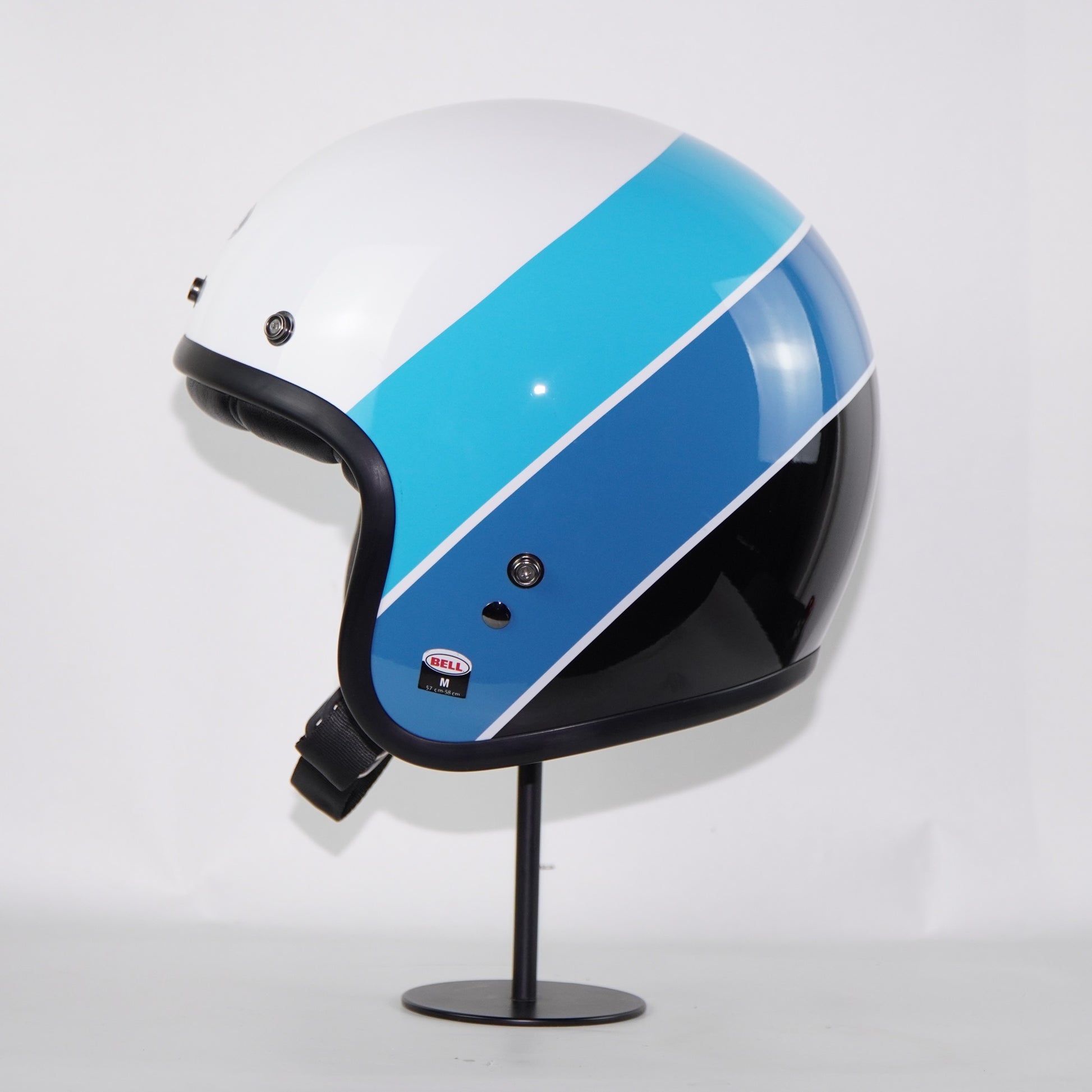 bell helmet blue Bell Helmet Custom 500 (Riff Gloss White/Blue) – Durian Bikers
