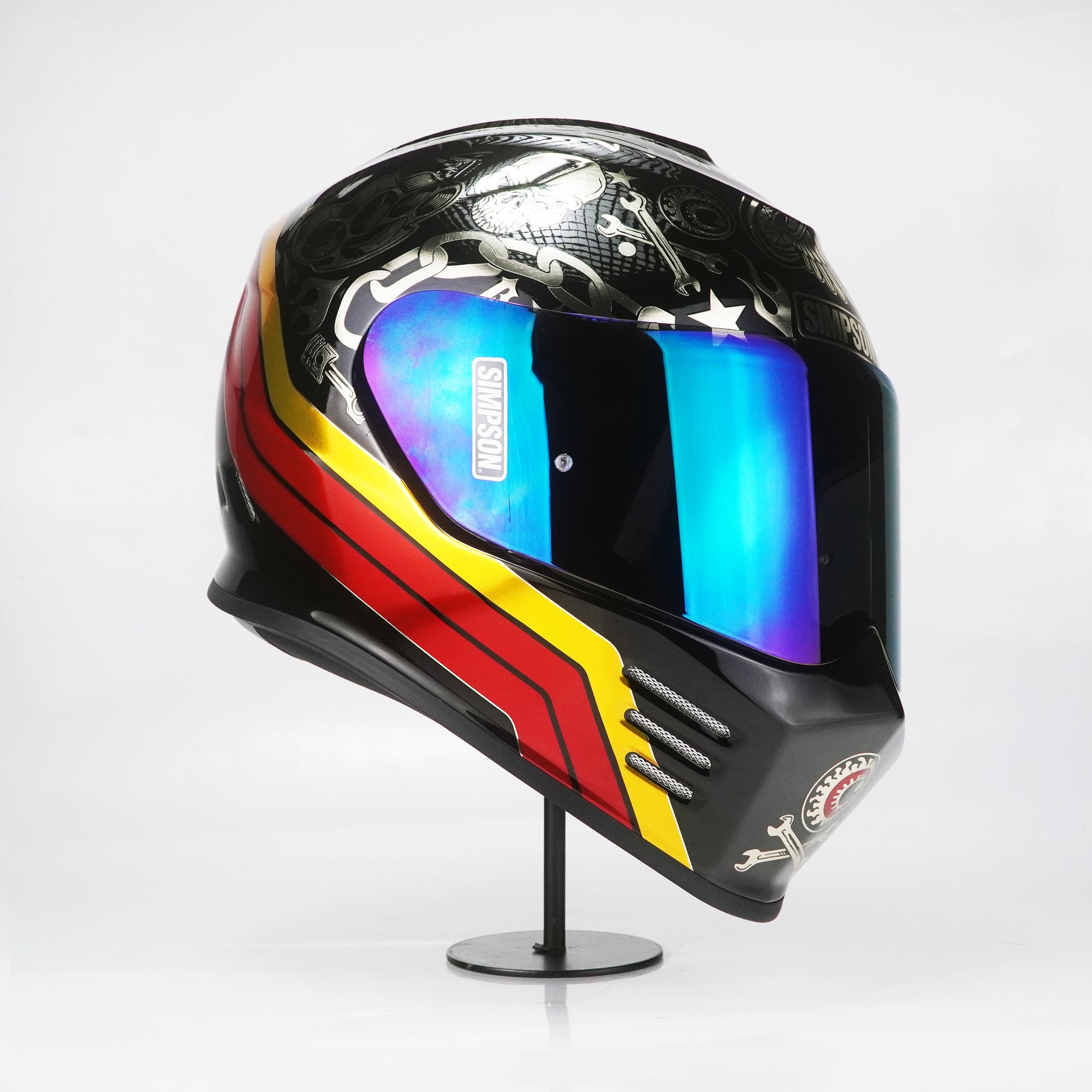 Simpson Helmet Venom Bandit (Black/Chrome) – Durian Bikers