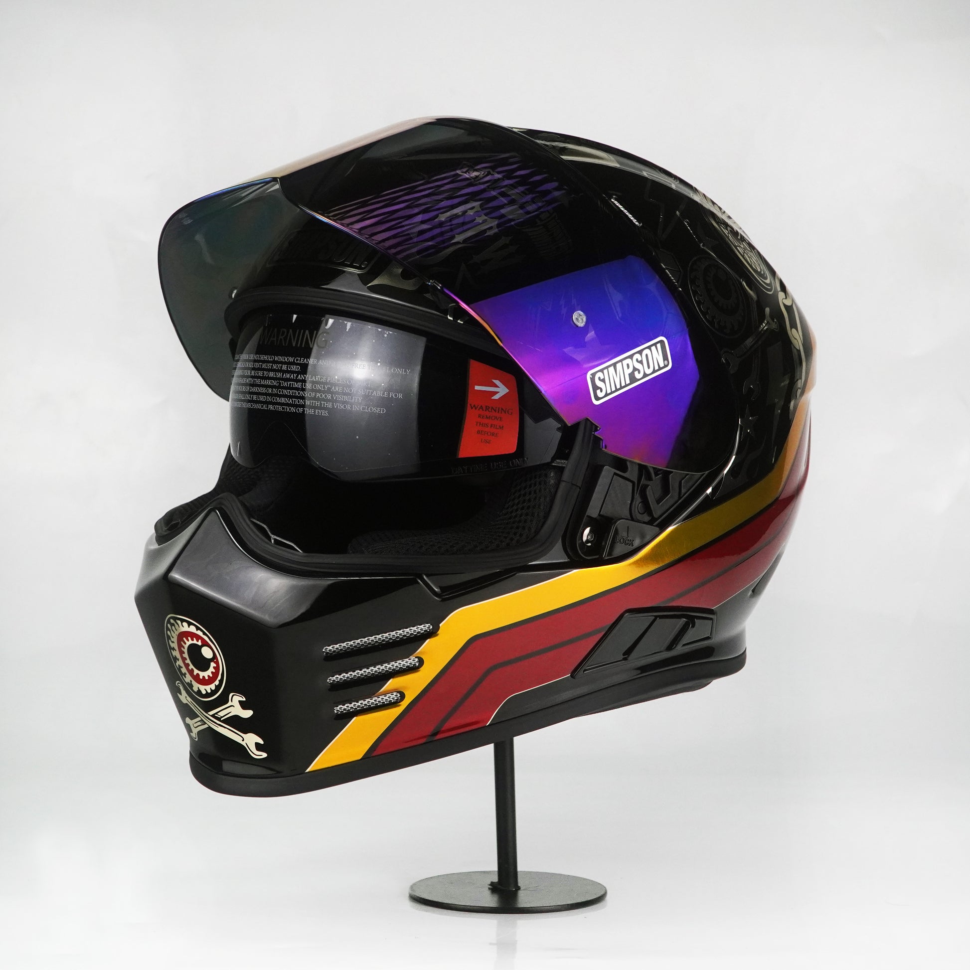 bell bandito chrome helmet Simpson Helmet Venom Bandit (Black/Chrome) – Durian Bikers