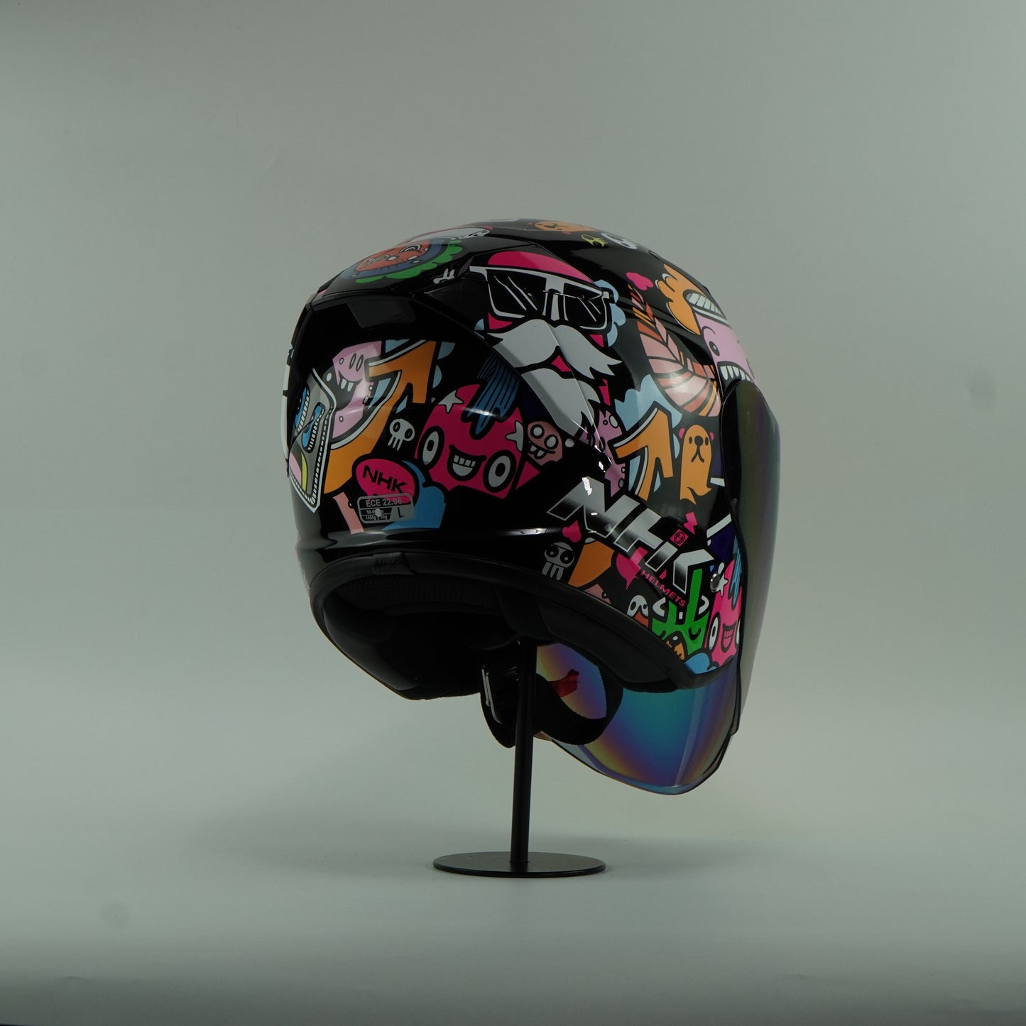 NHK Helmet S1GP S Doodles (Black/Blue Glossy)