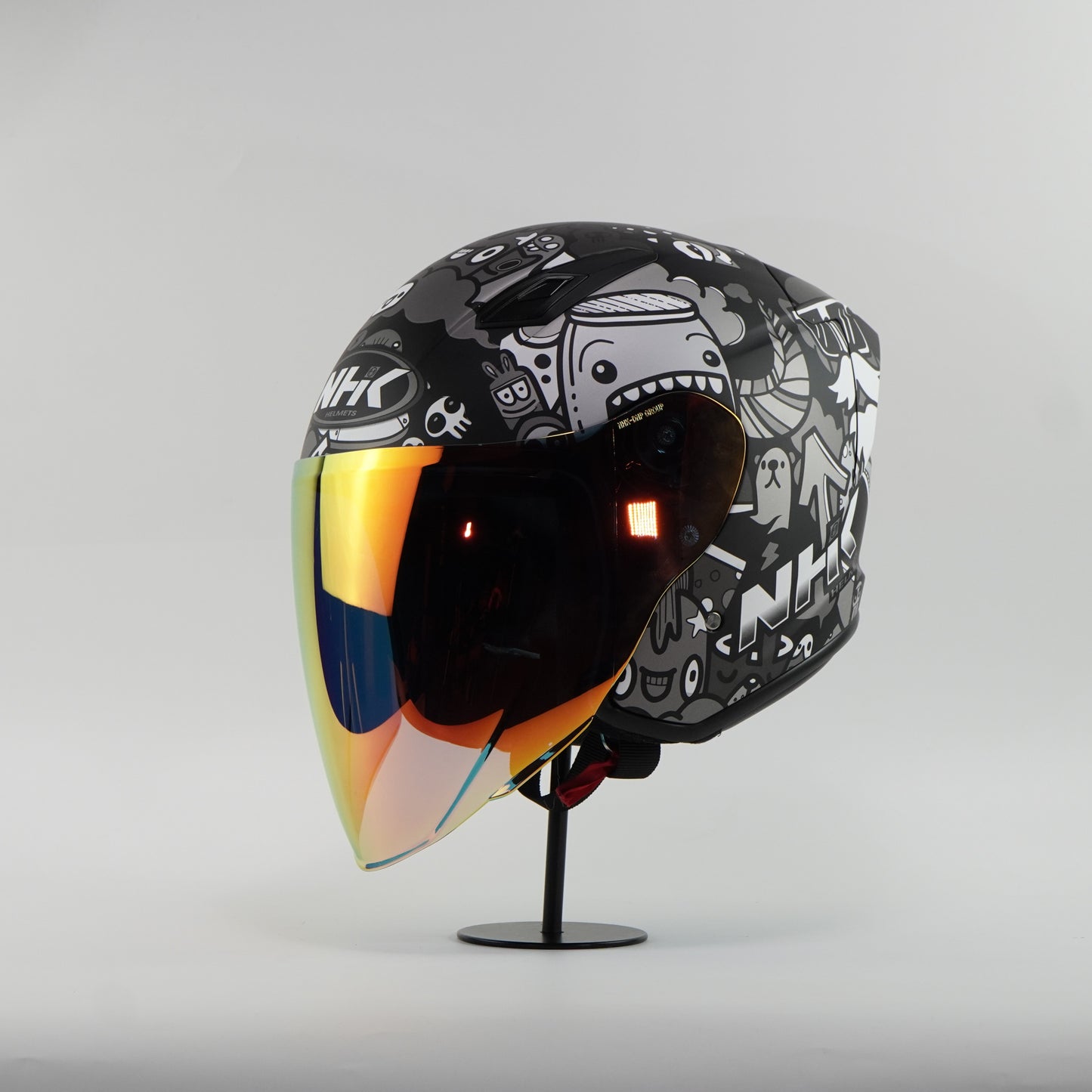 NHK Helmet S1GP S Doodles (Black/Silver Doft)