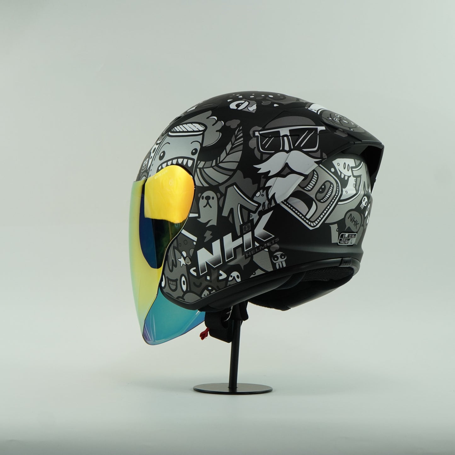 NHK Helmet S1GP S Doodles (Black/Silver Doft)