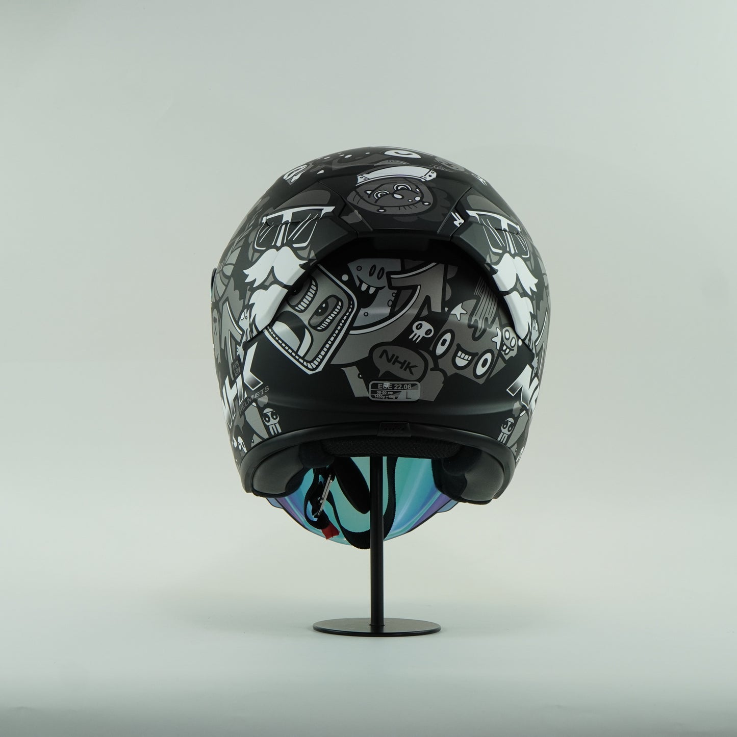 NHK Helmet S1GP S Doodles (Black/Silver Doft)