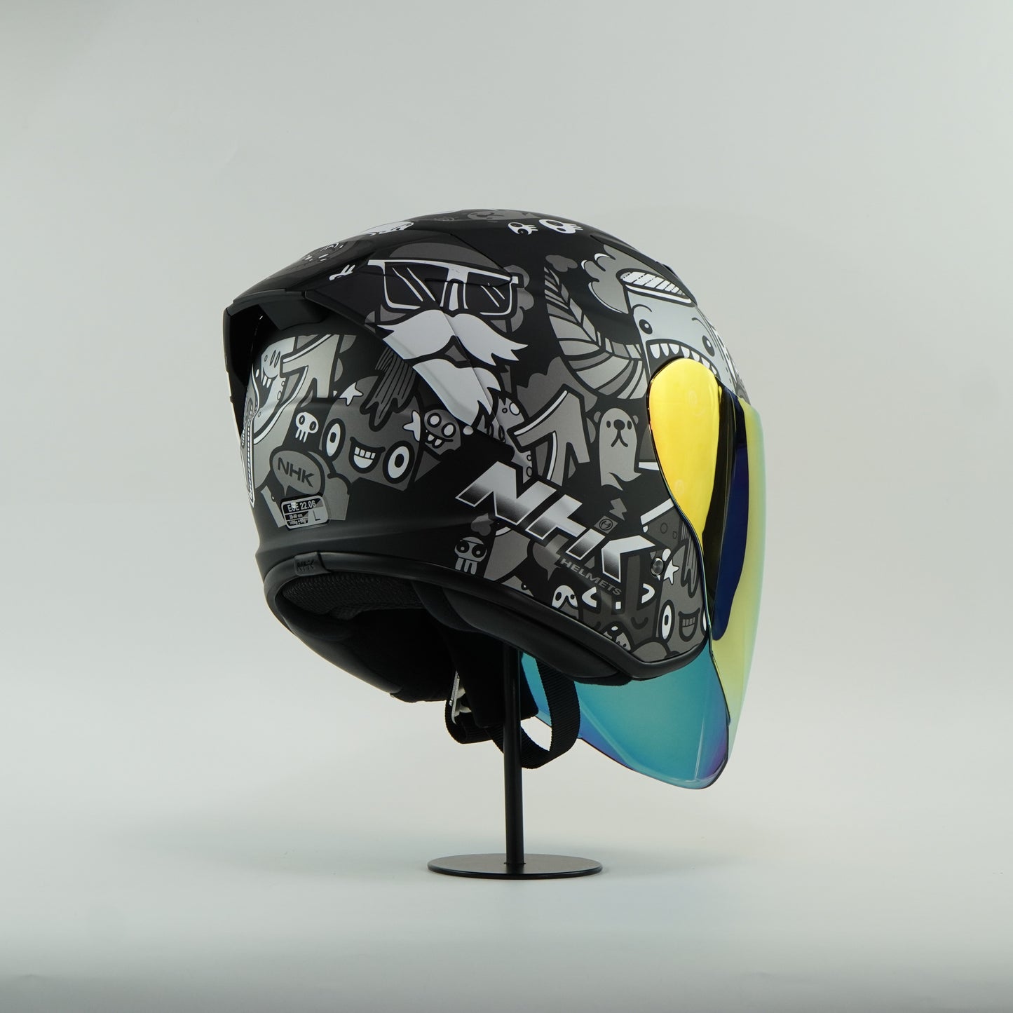 NHK Helmet S1GP S Doodles (Black/Silver Doft)