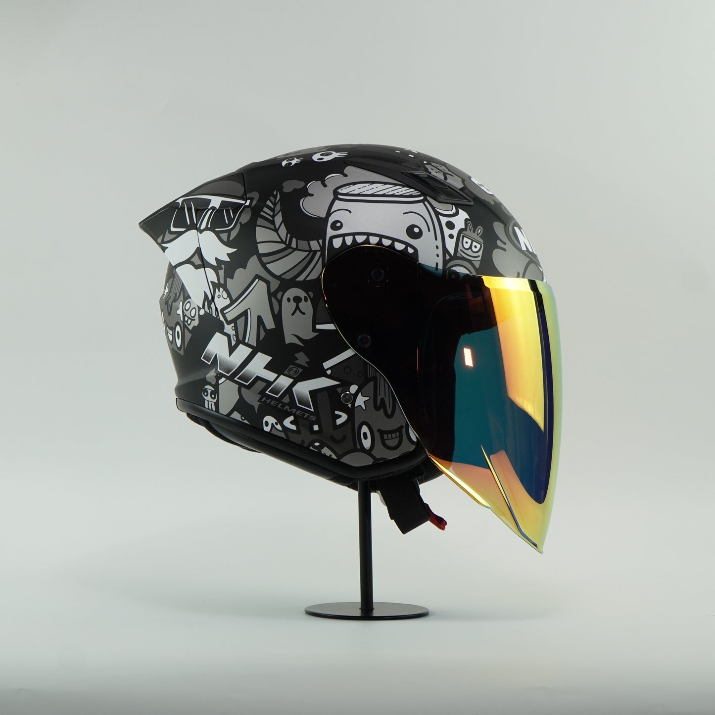 NHK Helmet S1GP S Doodles (Black/Silver Doft)