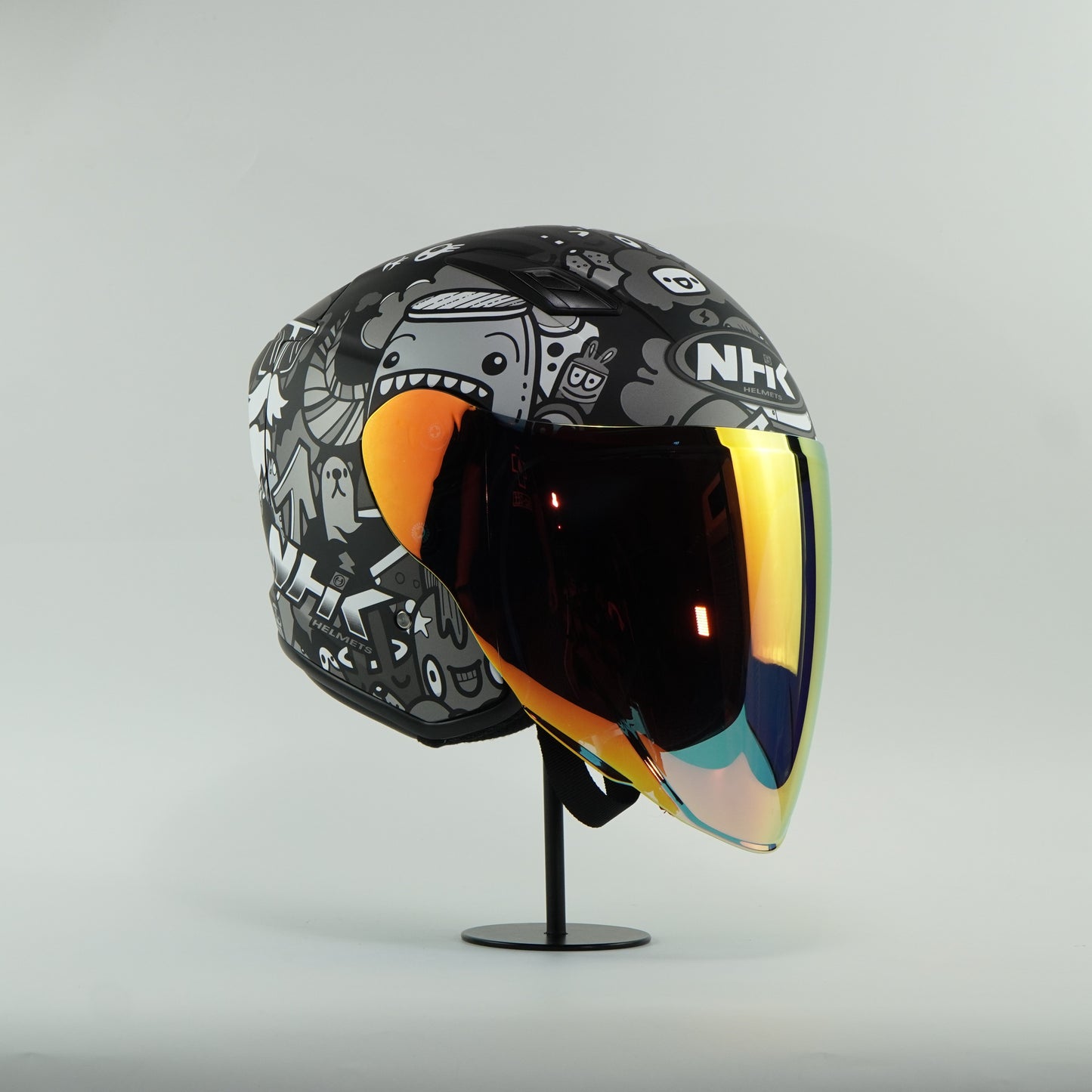 NHK Helmet S1GP S Doodles (Black/Silver Doft)