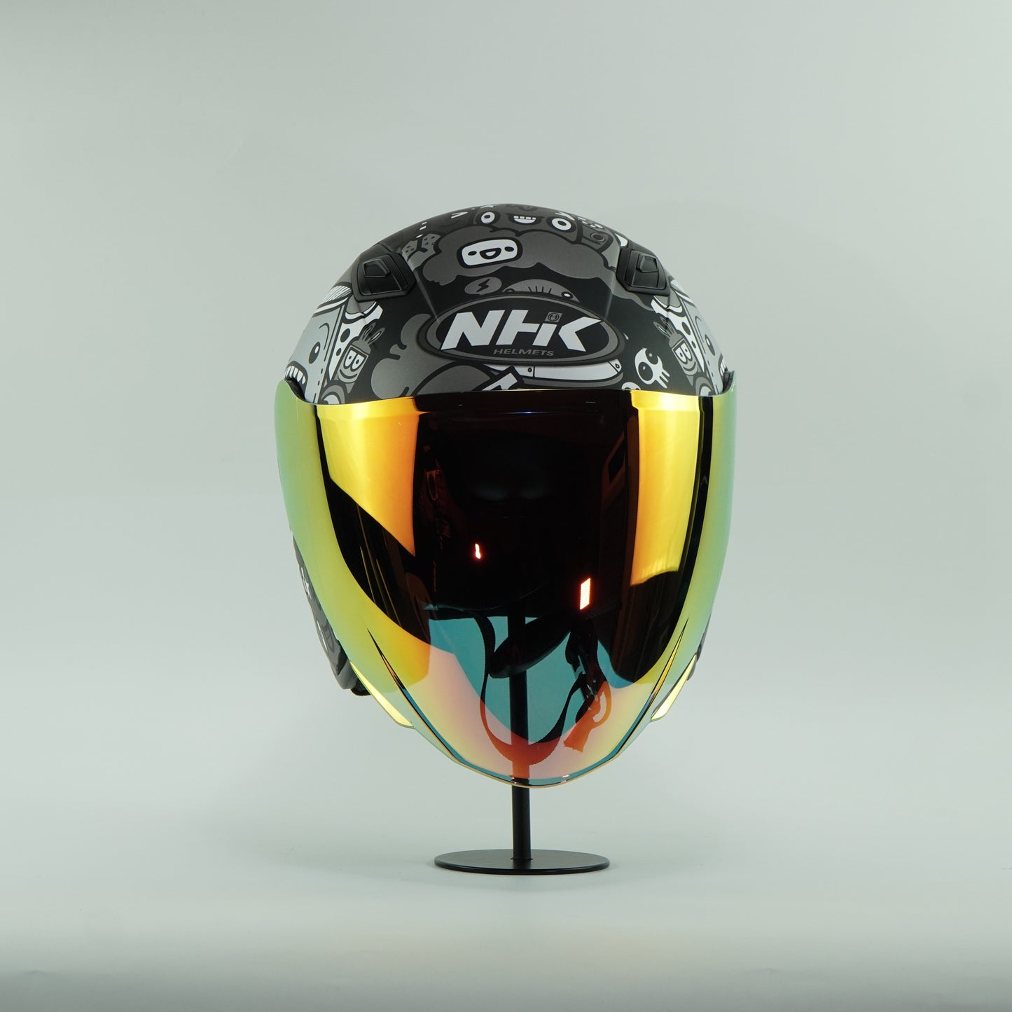 NHK Helmet S1GP S Doodles (Black/Silver Doft)