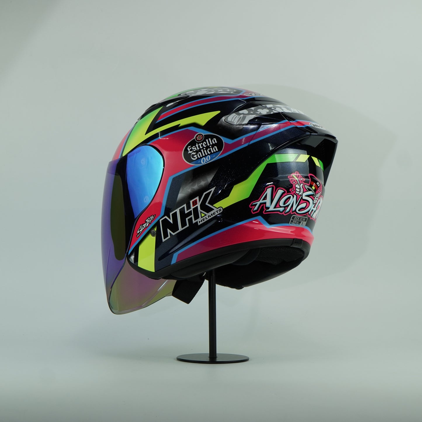 NHK Helmet S1GP S Alonso #10 (Black Metallic Blue Glossy)