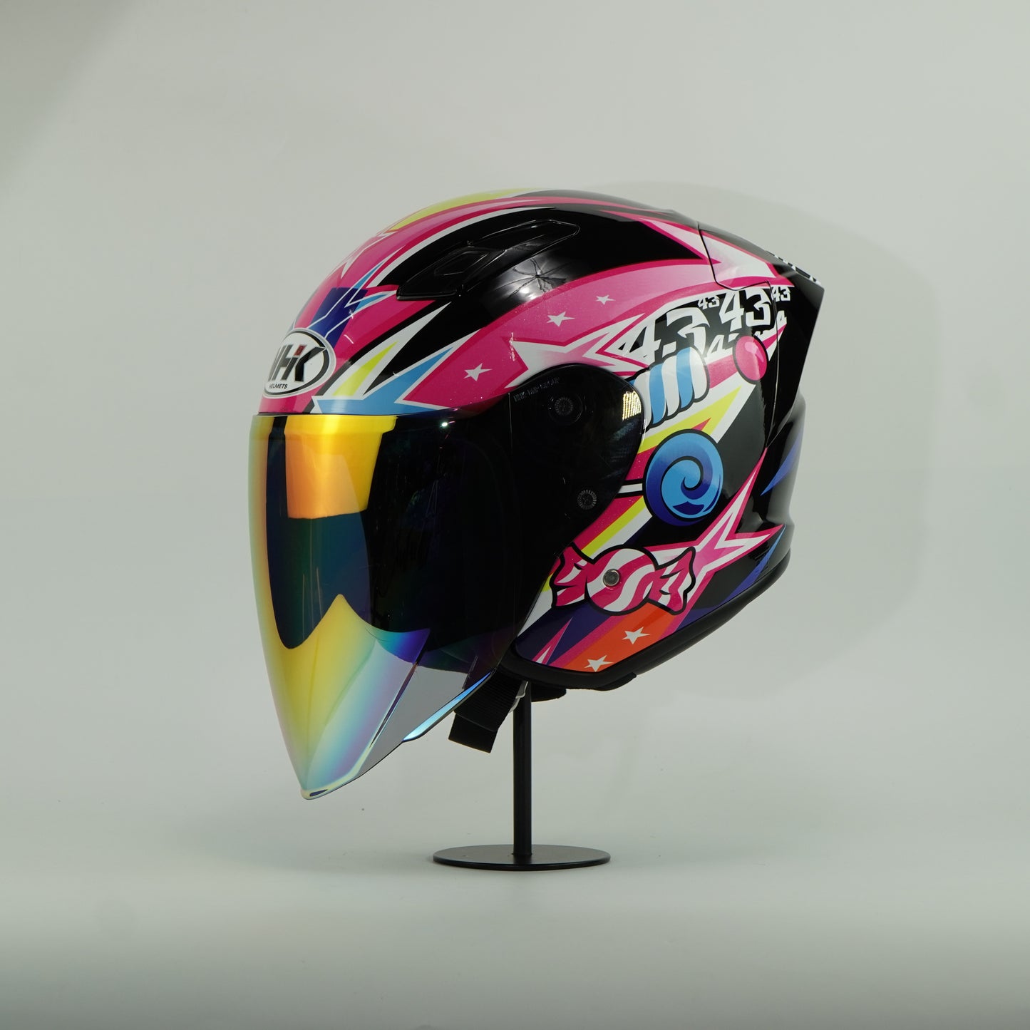 NHK Helmet S1GP S Candy Star (Black/Pink Glossy)