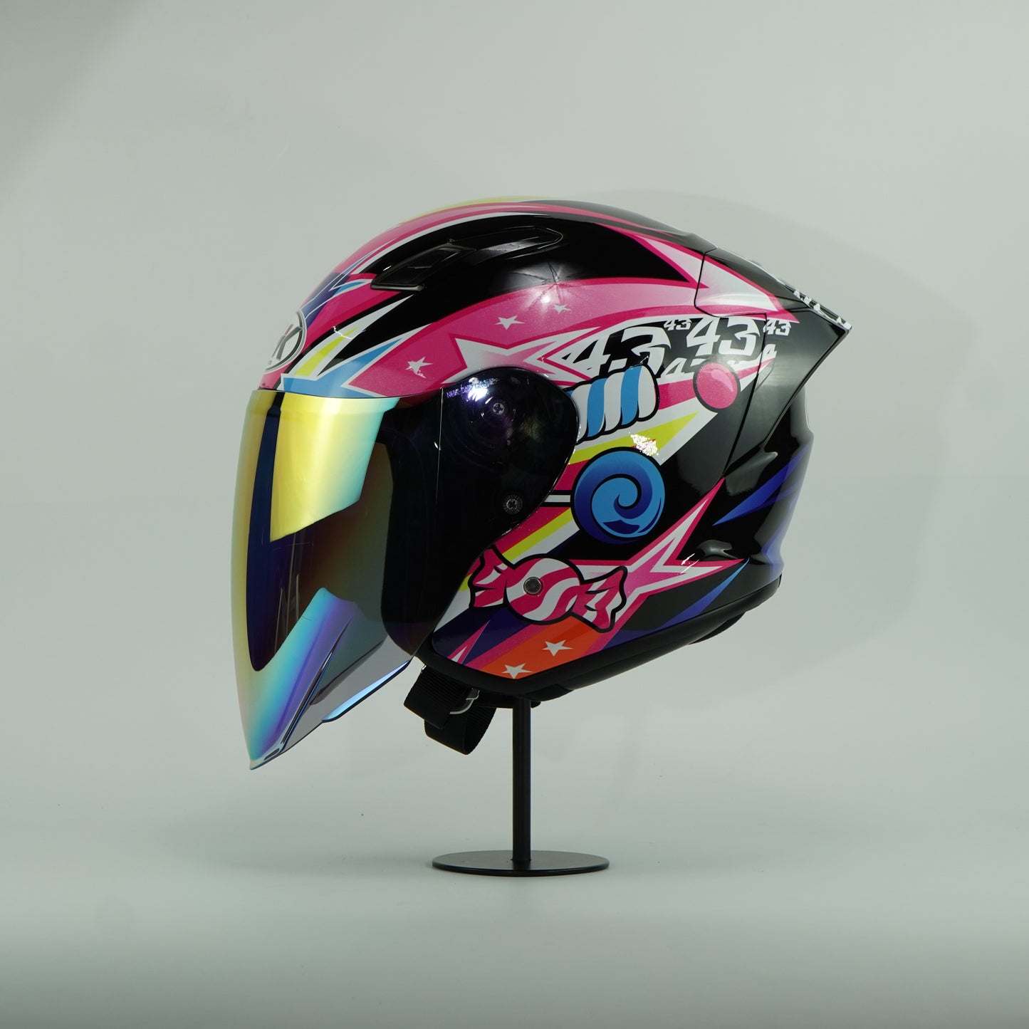 NHK Helmet S1GP S Candy Star (Black/Pink Glossy)