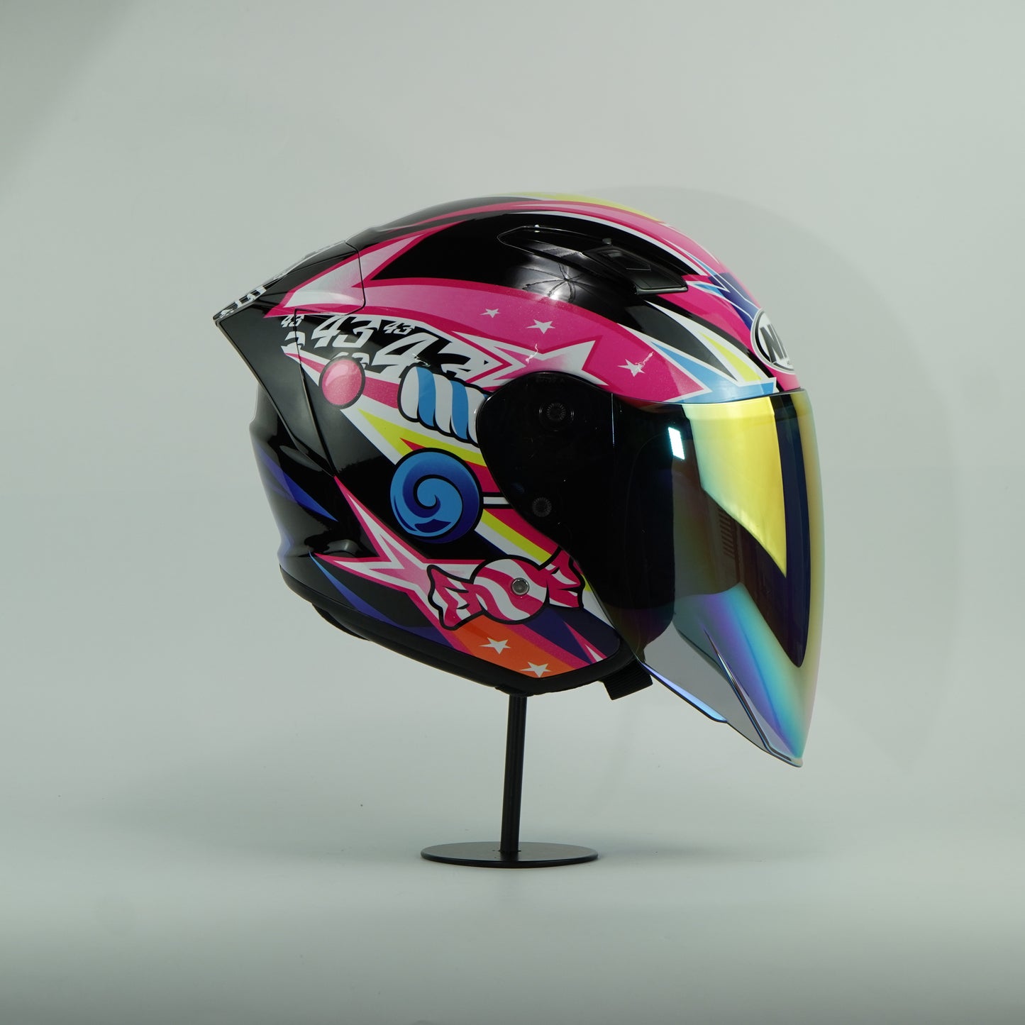 NHK Helmet S1GP S Candy Star (Black/Pink Glossy)
