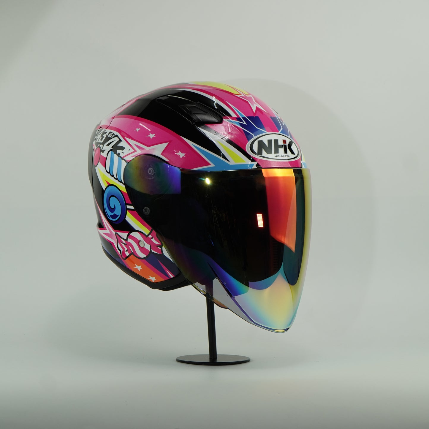 NHK Helmet S1GP S Candy Star (Black/Pink Glossy)