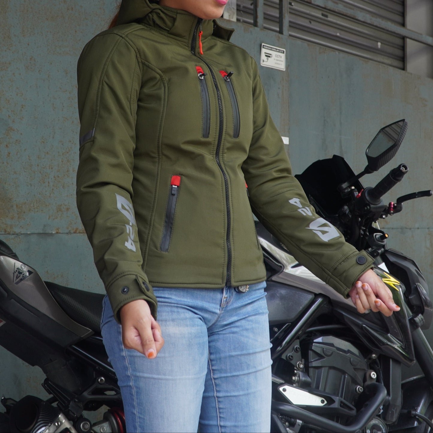 Durian Bikers D-24 Lady Jacket Parka (Army Green)