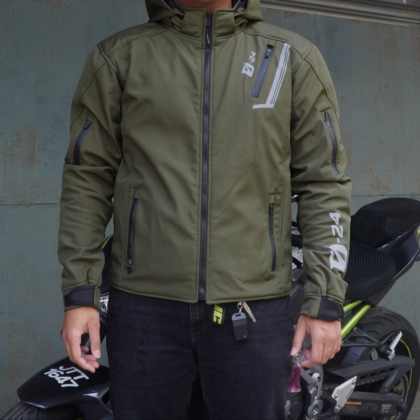 Durian Bikers D-24 Men Jacket Parka (Army Green)
