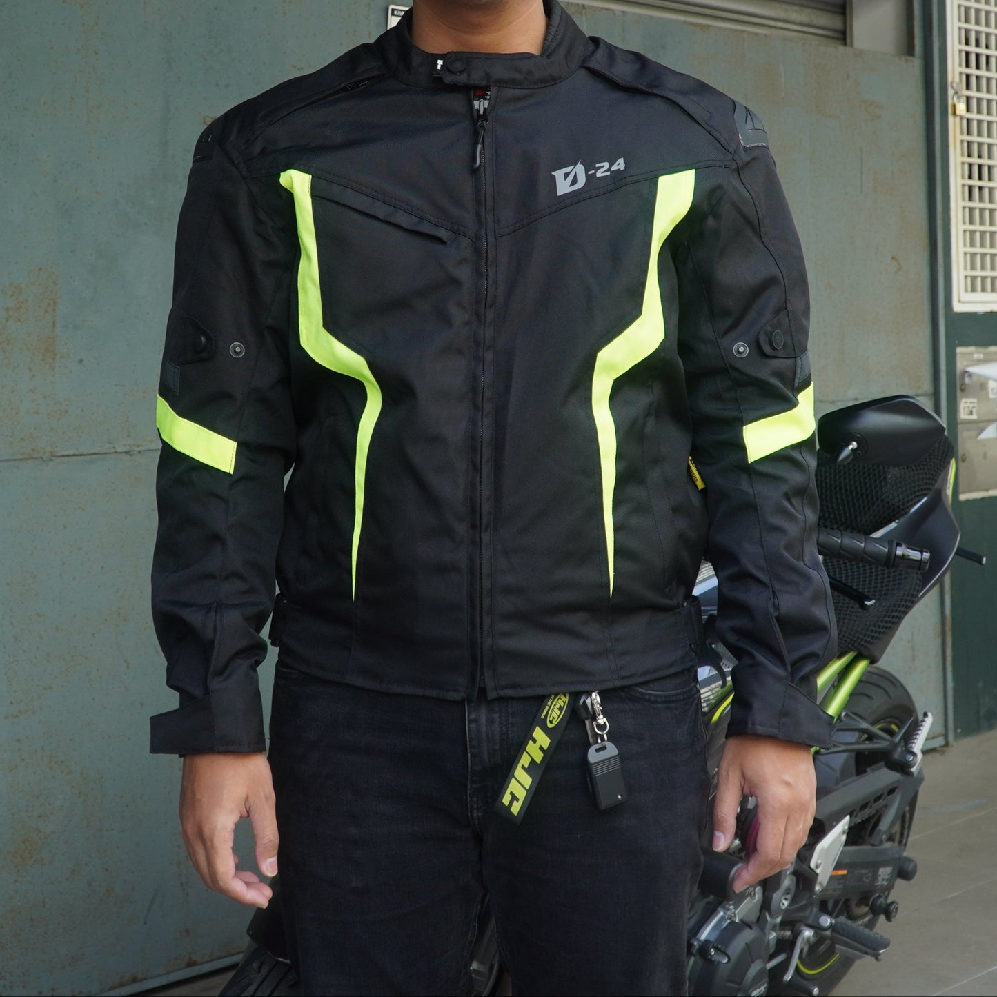 Durian Bikers D-24 Men Jacket Mesh (Black/Hi Viz)