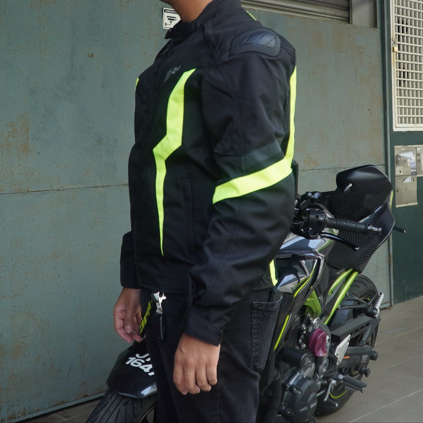 Durian Bikers D-24 Men Jacket Mesh (Black/Hi Viz)