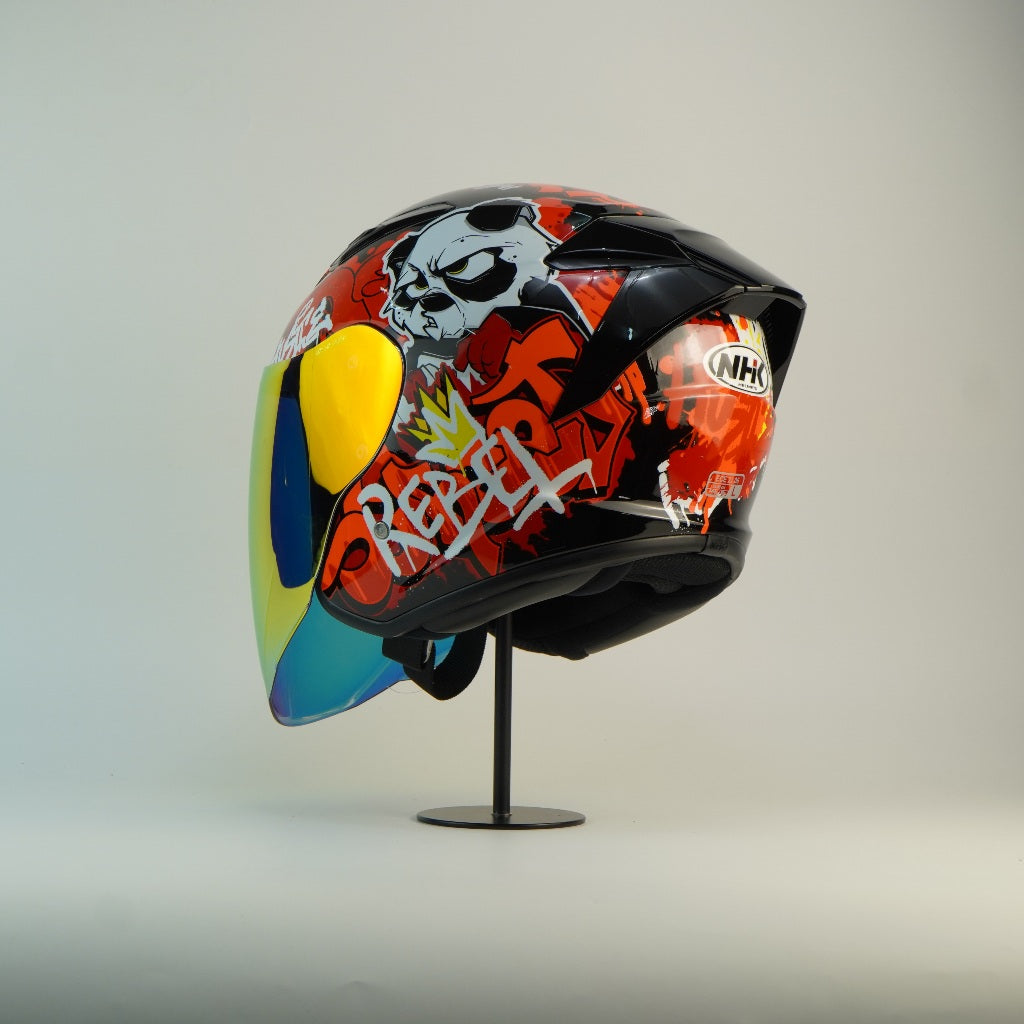 NHK Helmet S1GP S Mural (Black/Red Glossy)