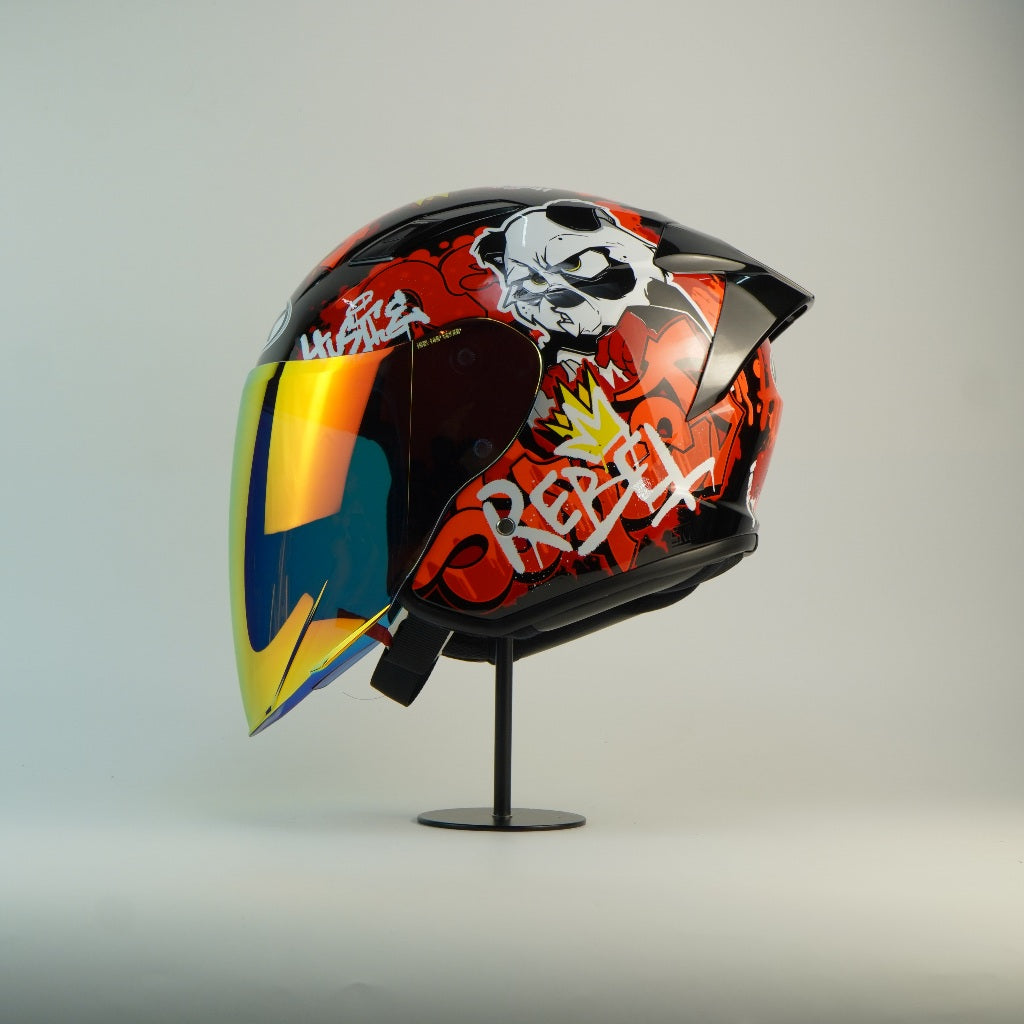 NHK Helmet S1GP S Mural (Black/Red Glossy)