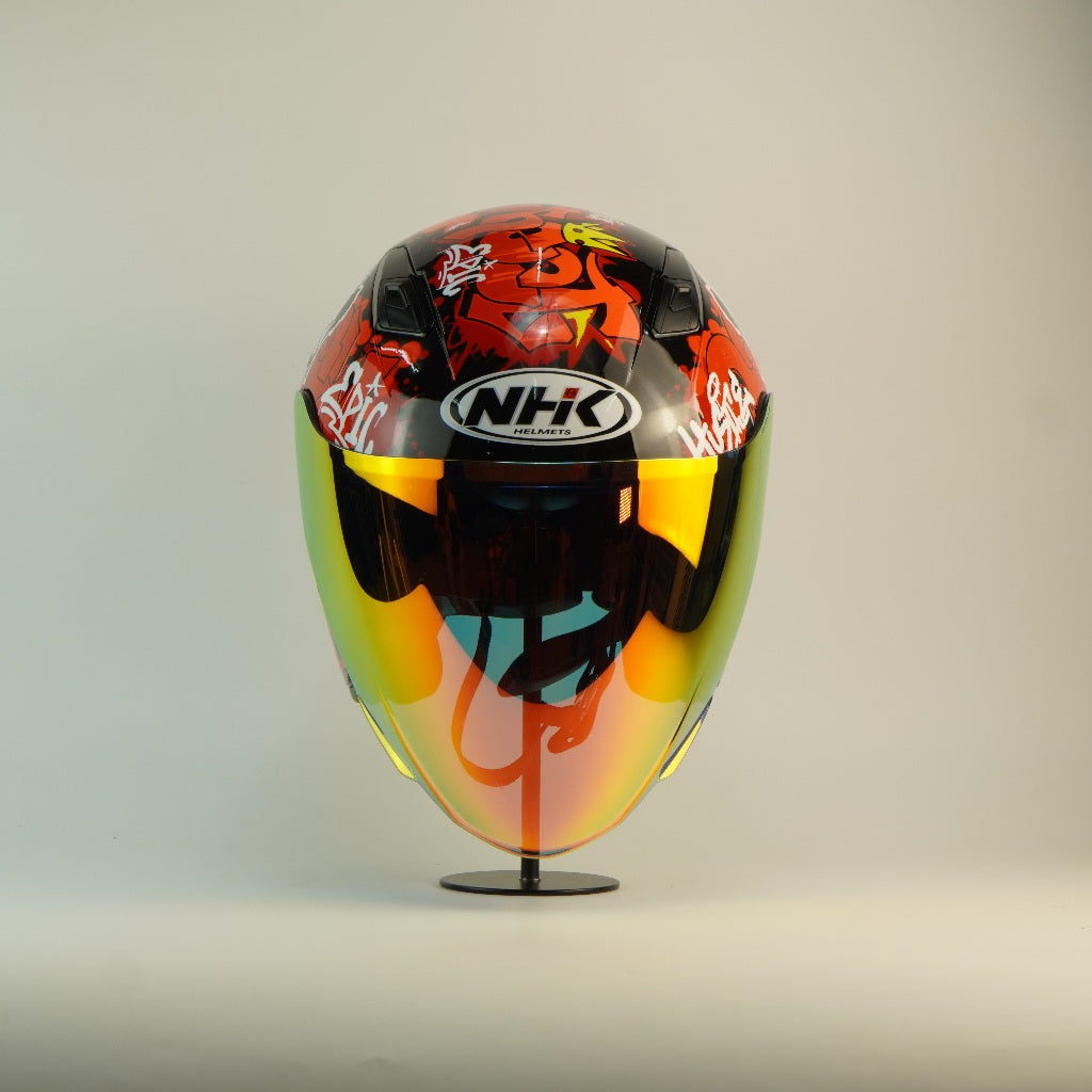 NHK Helmet S1GP S Mural (Black/Red Glossy)