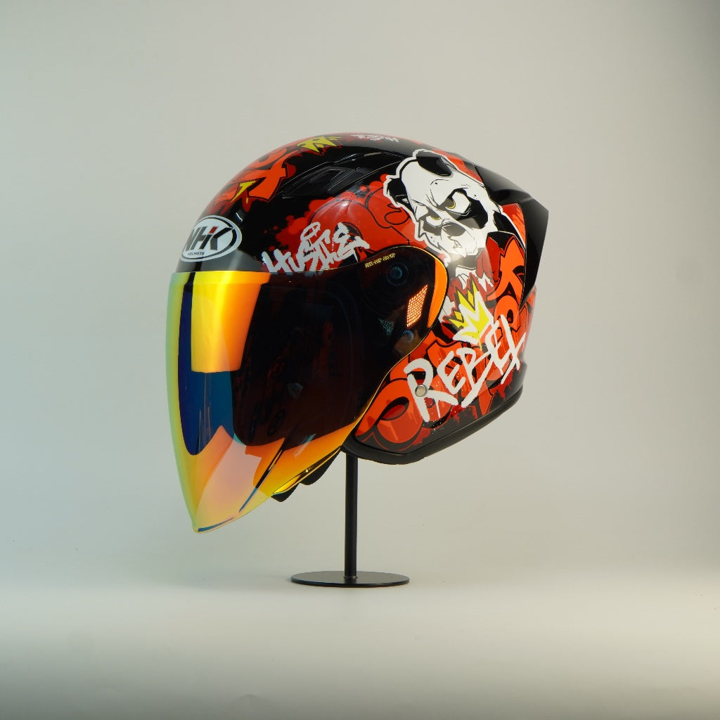 NHK Helmet S1GP S Mural (Black/Red Glossy)
