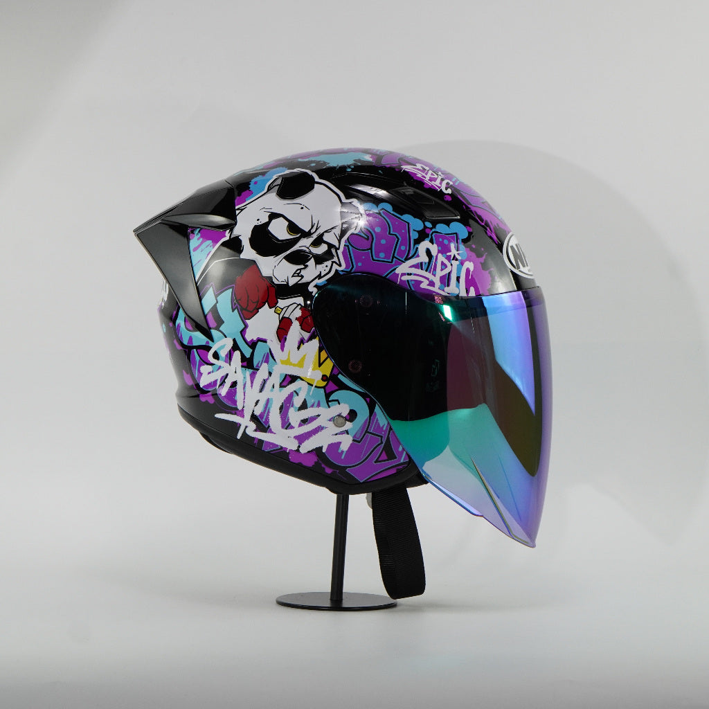 NHK Helmet S1GP S Mural (Black/Tosca Glossy)