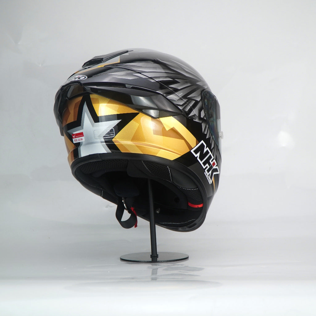 NHK Helmet K5R SV Wing Star (Black/Gold Glossy)