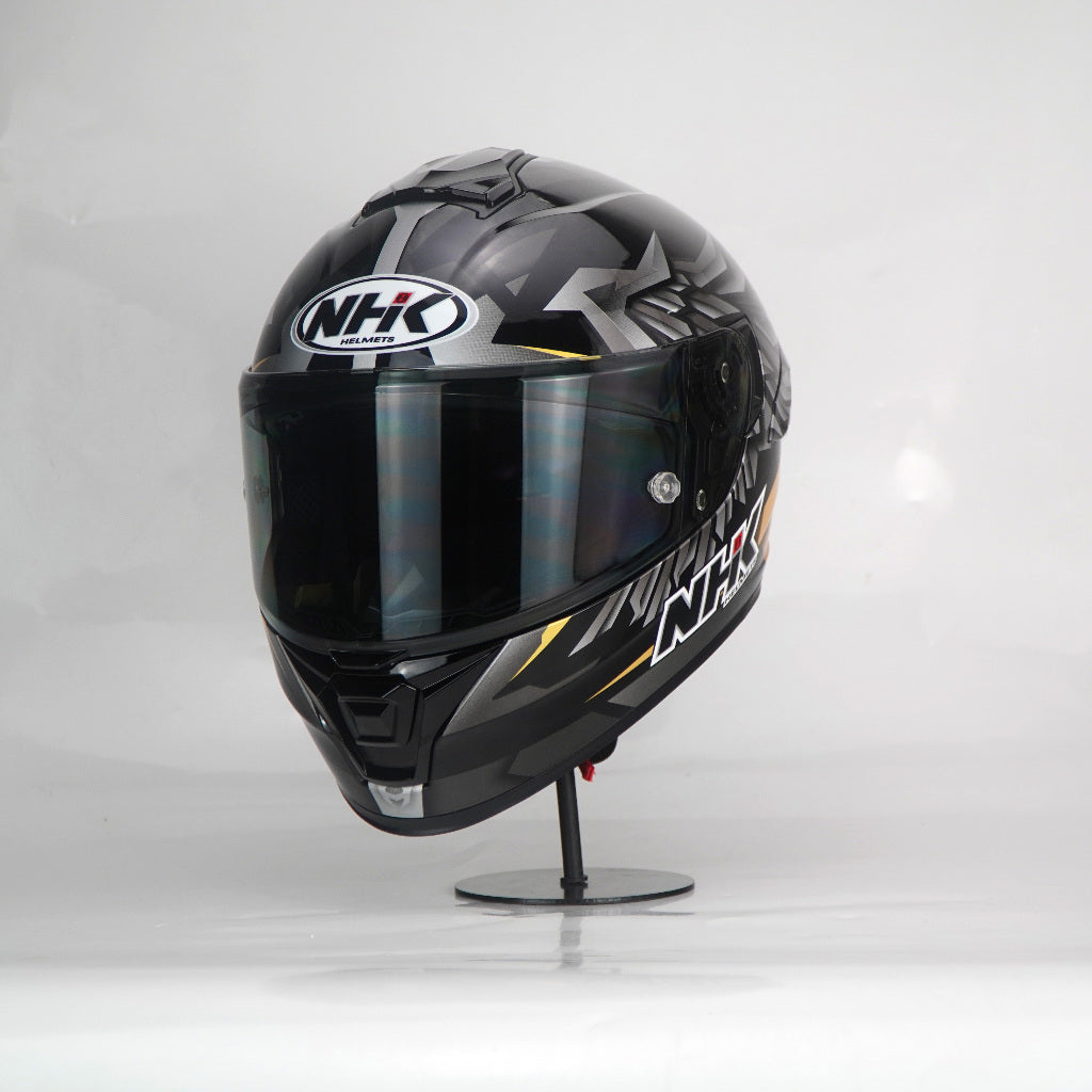 NHK Helmet K5R SV Wing Star (Black/Gold Glossy)