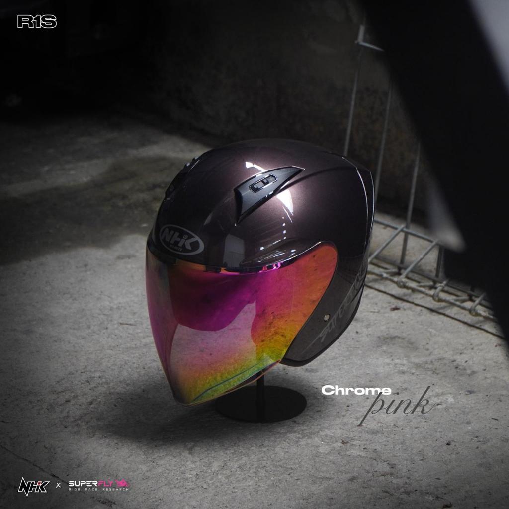 NHK R1S Visor Sparepart (Chrome Pink)