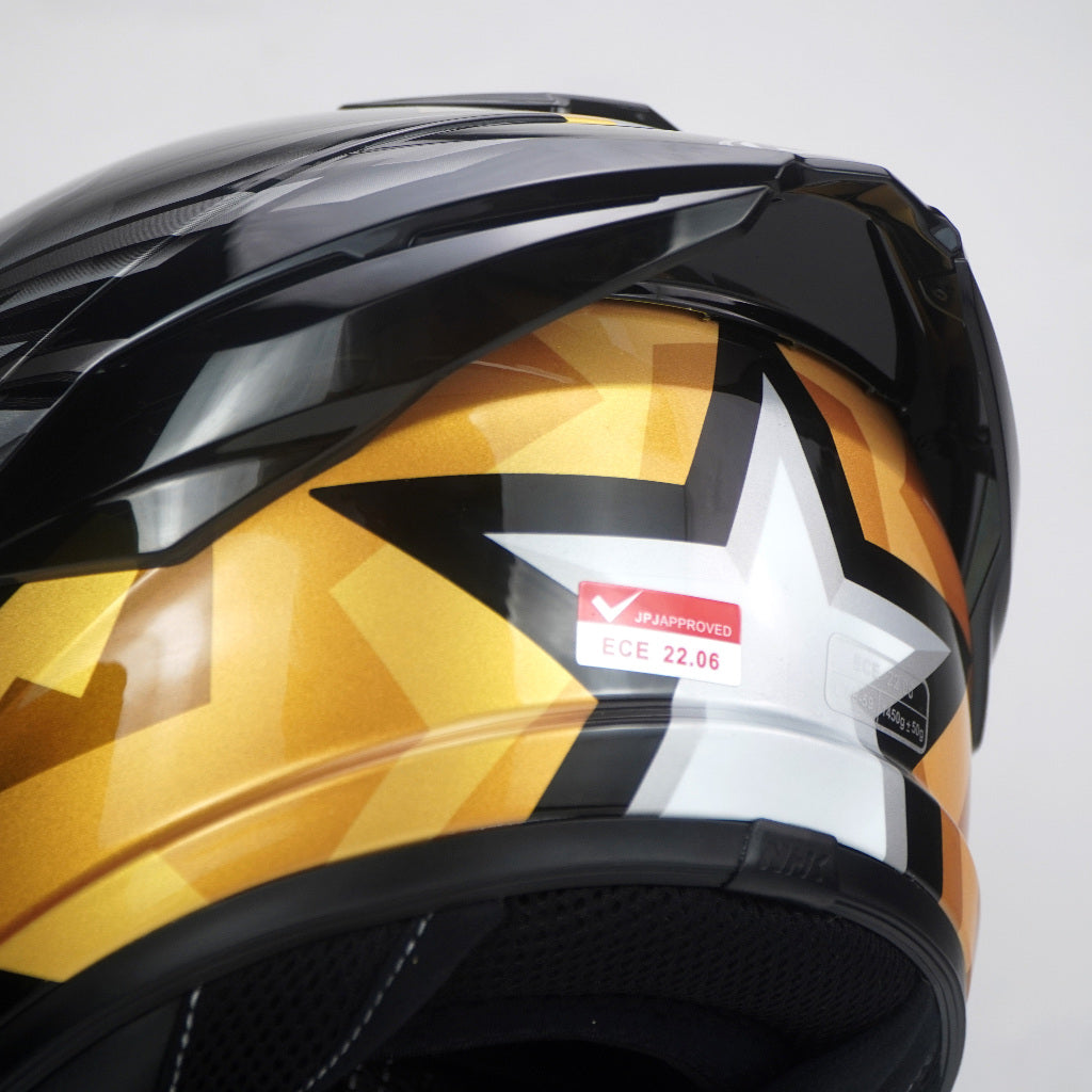 NHK Helmet K5R SV Wing Star (Black/Gold Glossy)