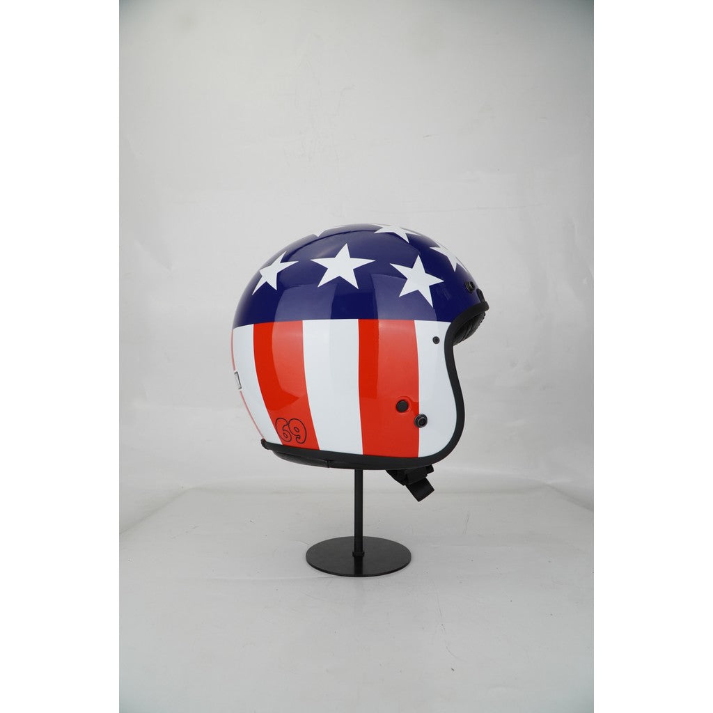 captain america helmet motorcycle Patriotic 3/4 Shell Goggle strap Chopper Easy Rider Captain America