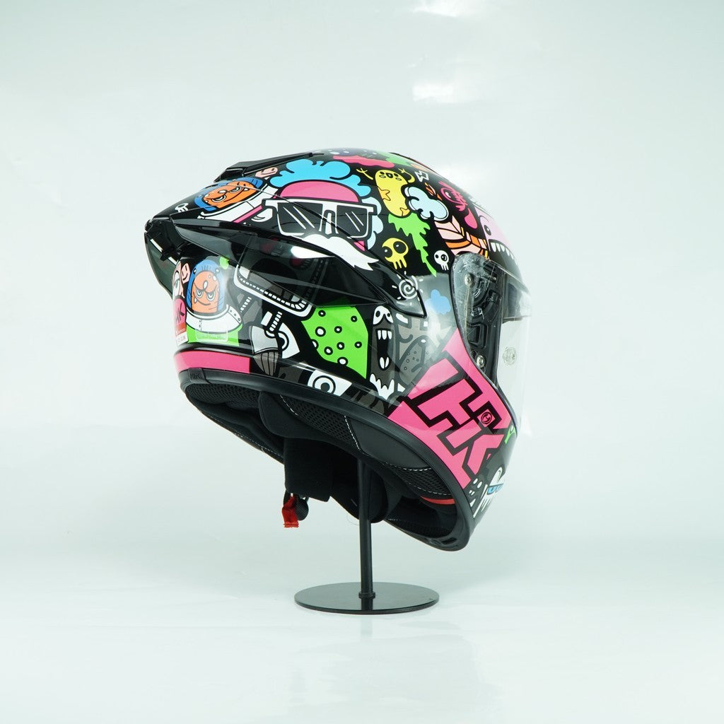NHK Helmet K5R SV DOODLE  (Black/Blue Glossy)