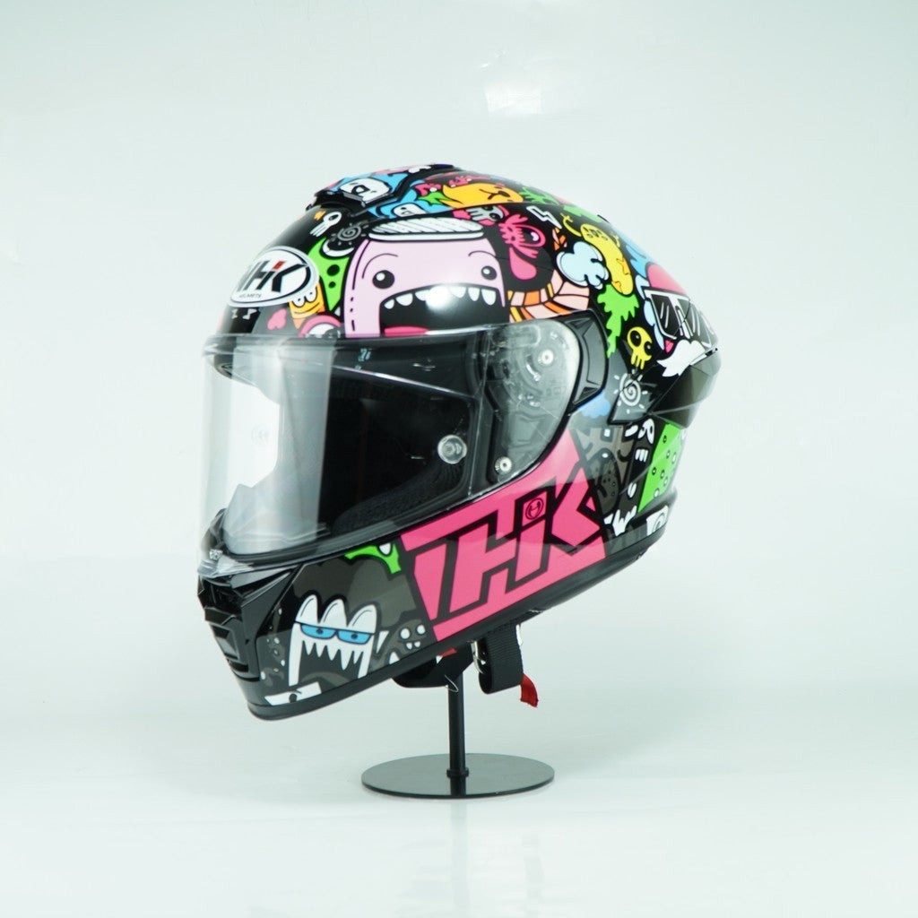 NHK Helmet K5R SV DOODLE  (Black/Blue Glossy)