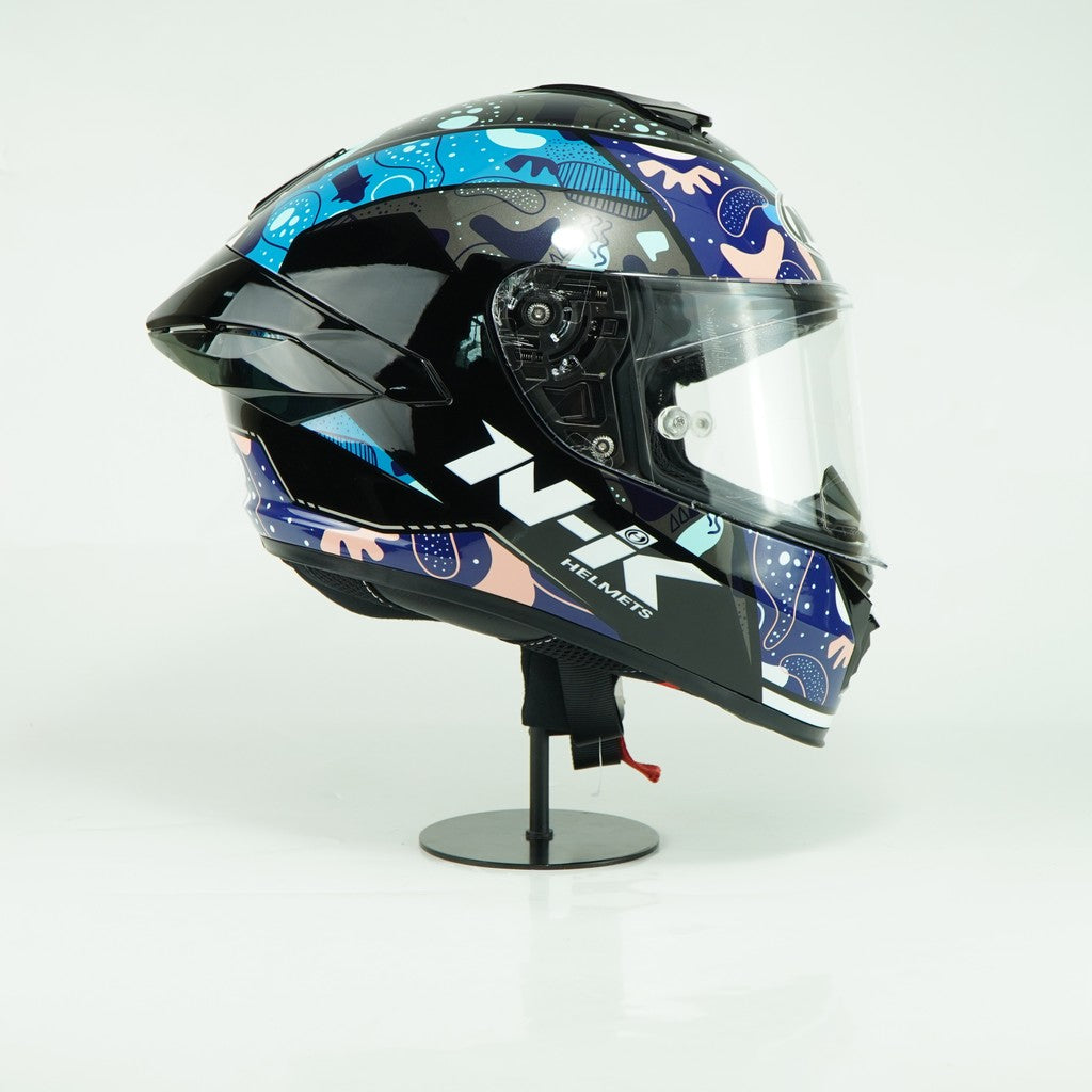 NHK Helmet K5R SV Bacteria (Black/Silver Glossy)