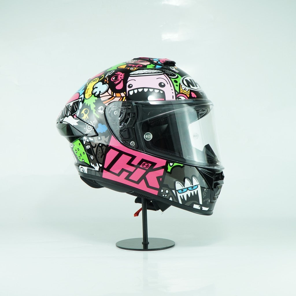 NHK Helmet K5R SV DOODLE  (Black/Blue Glossy)