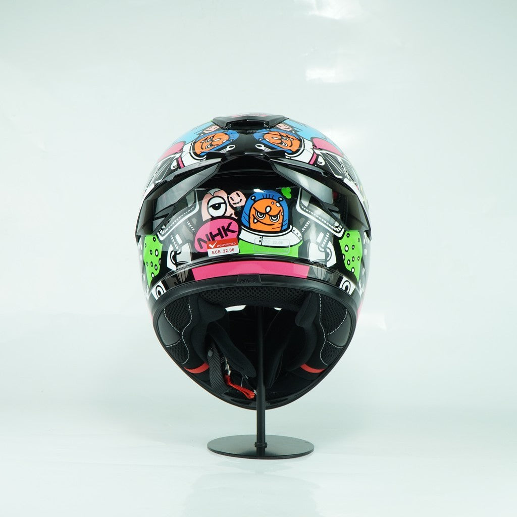 NHK Helmet K5R SV DOODLE  (Black/Blue Glossy)